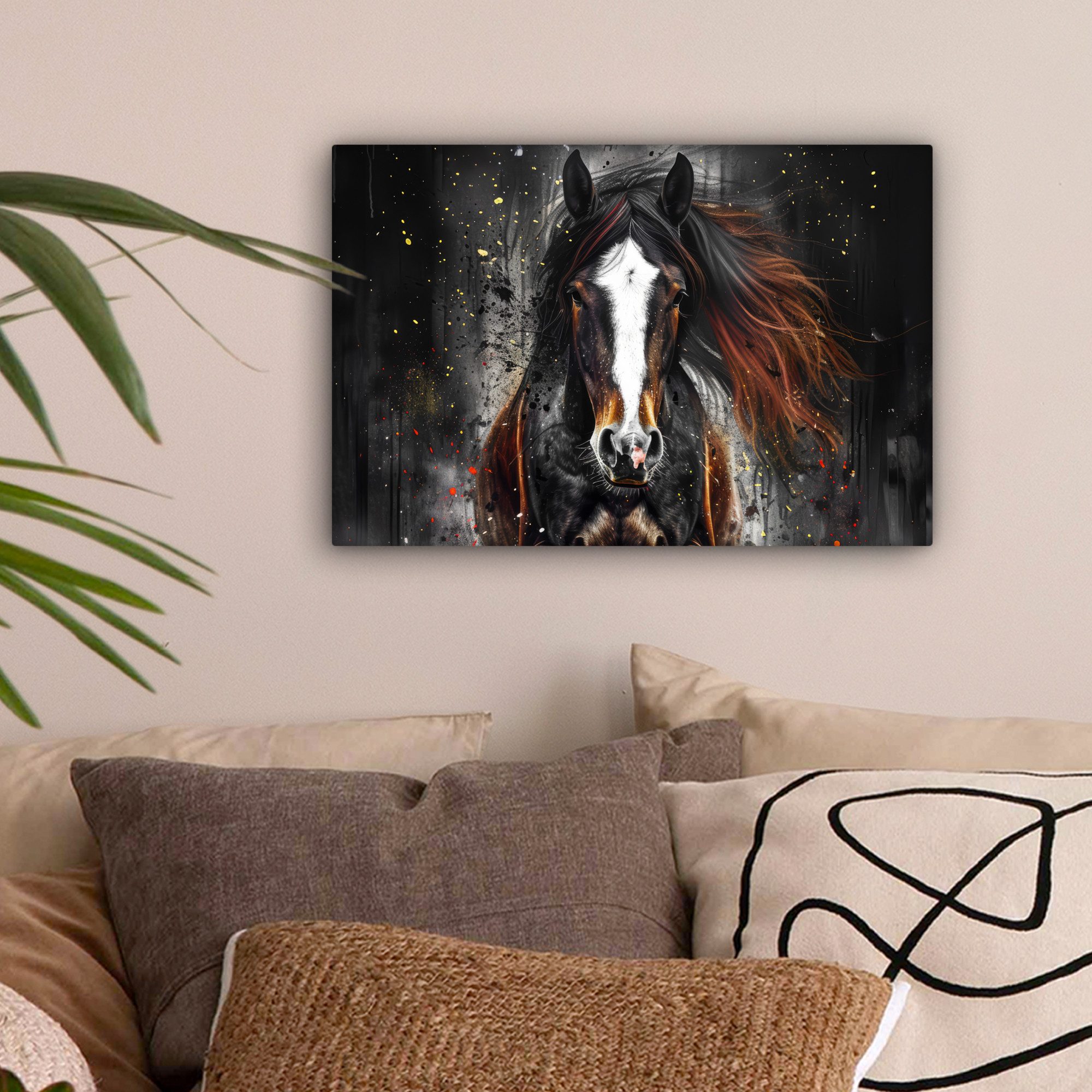 OneMillionCanvasses® Leinwandbild Pferd - Tiere - Schwarz - Luxus - Modern, günstig online kaufen