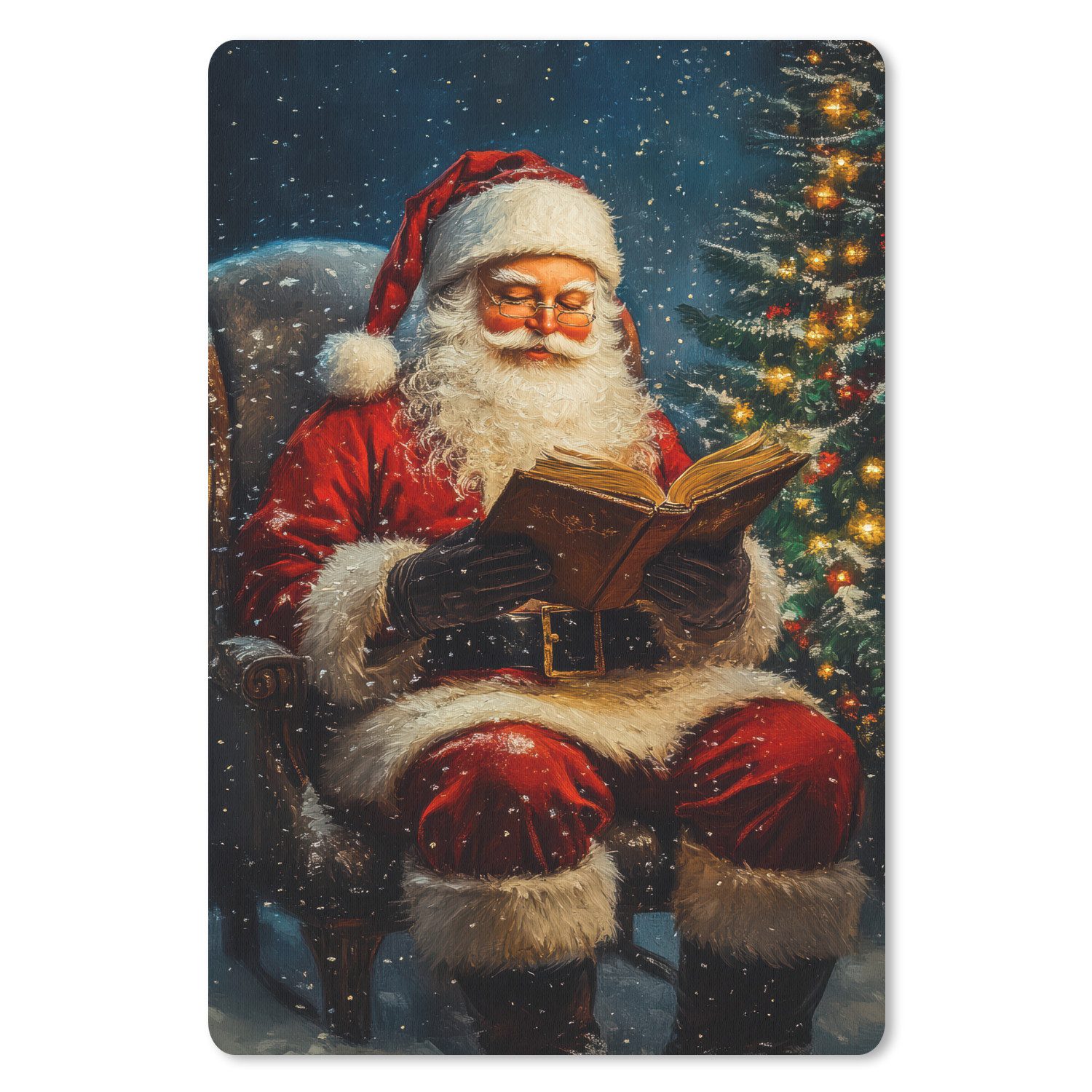 MuchoWow Mauspad Weihnachtsmann - Weihnachten - Winter - Weihnachtsbaum (1-St), Mousepad, Office und Gaming Zubehör, Desk Mat, 40x60 cm