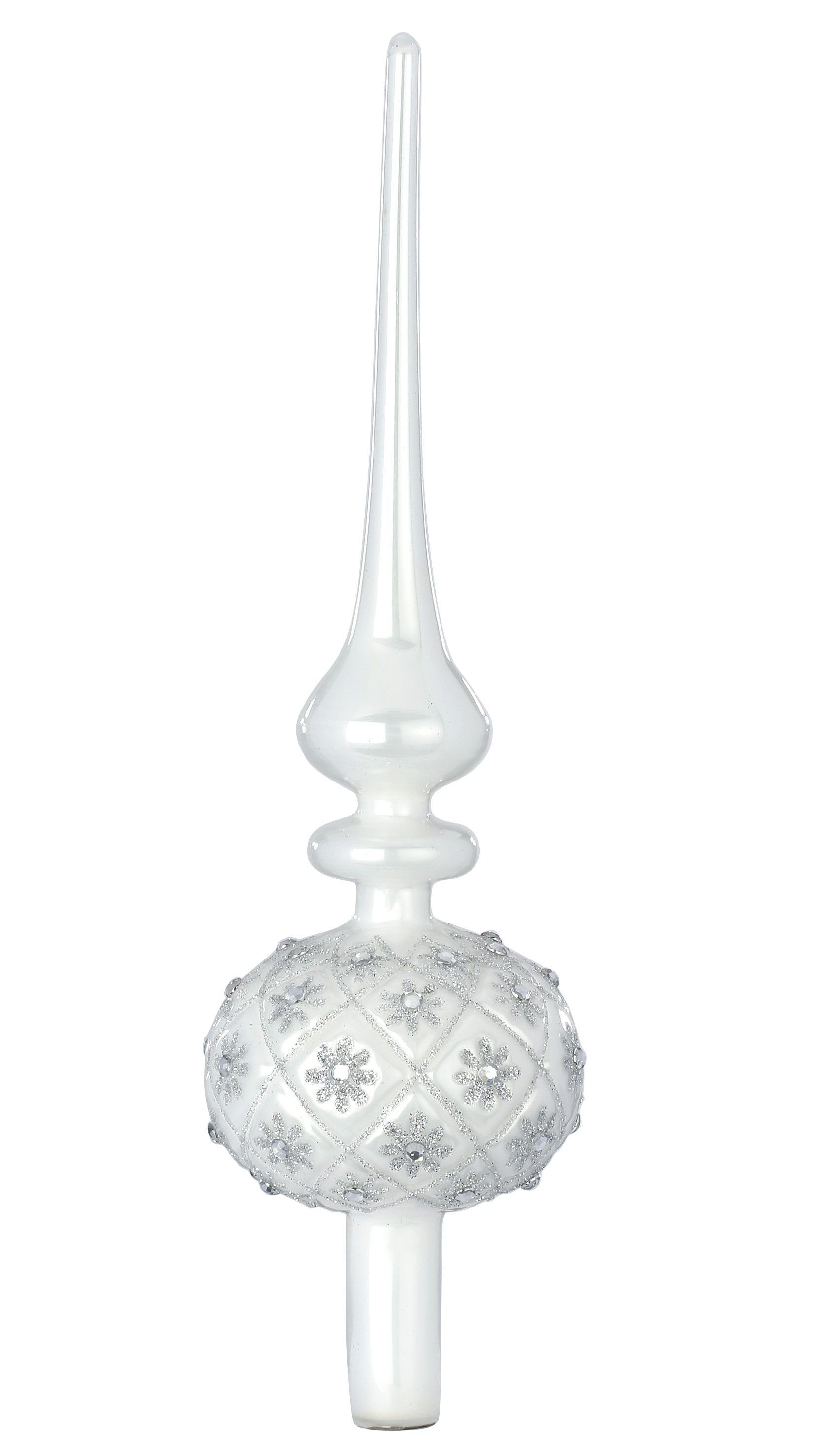 by Christbaumspitze XL Christbaumspitze, Stück Inge 1 31cm, MAGIC Muster Blumen Glas