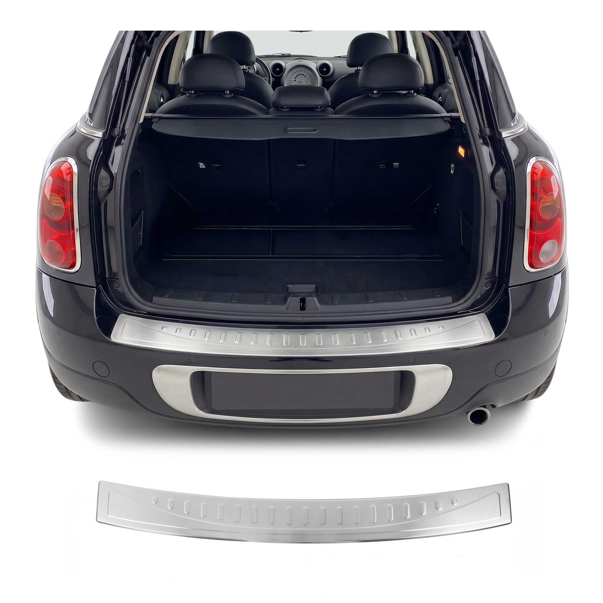 OMAC Ladekantenschutz für Mini Countryman R60 2010-2017 Chrom Gebürstet, Zubehör für Mini Countryman R60 2010-2017, Langlebig,Einfache Reinigung,Einfache Installation,Rostbeständig