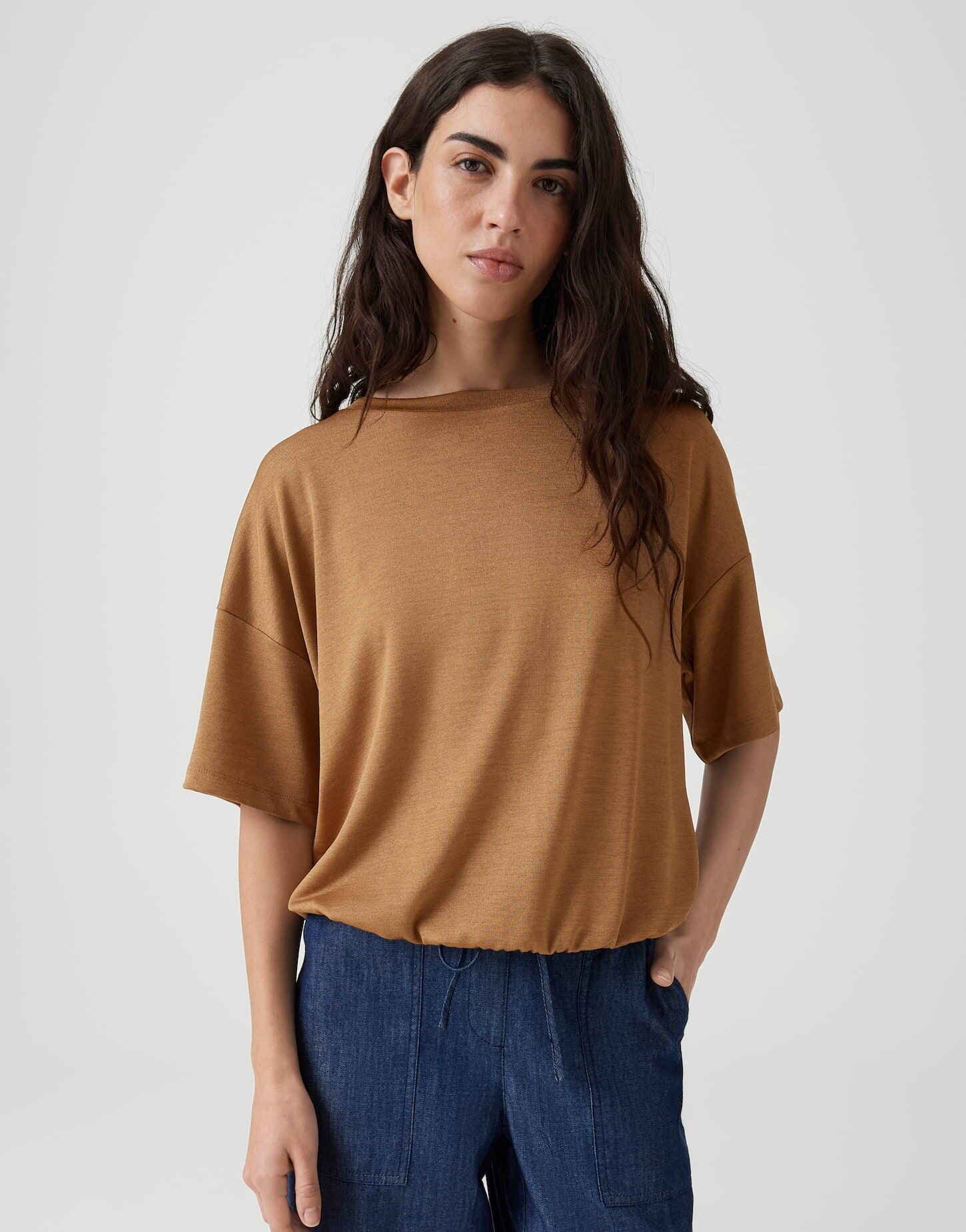 OPUS T-Shirt mit O-Form Gummibund sorgt für modernen Sitz