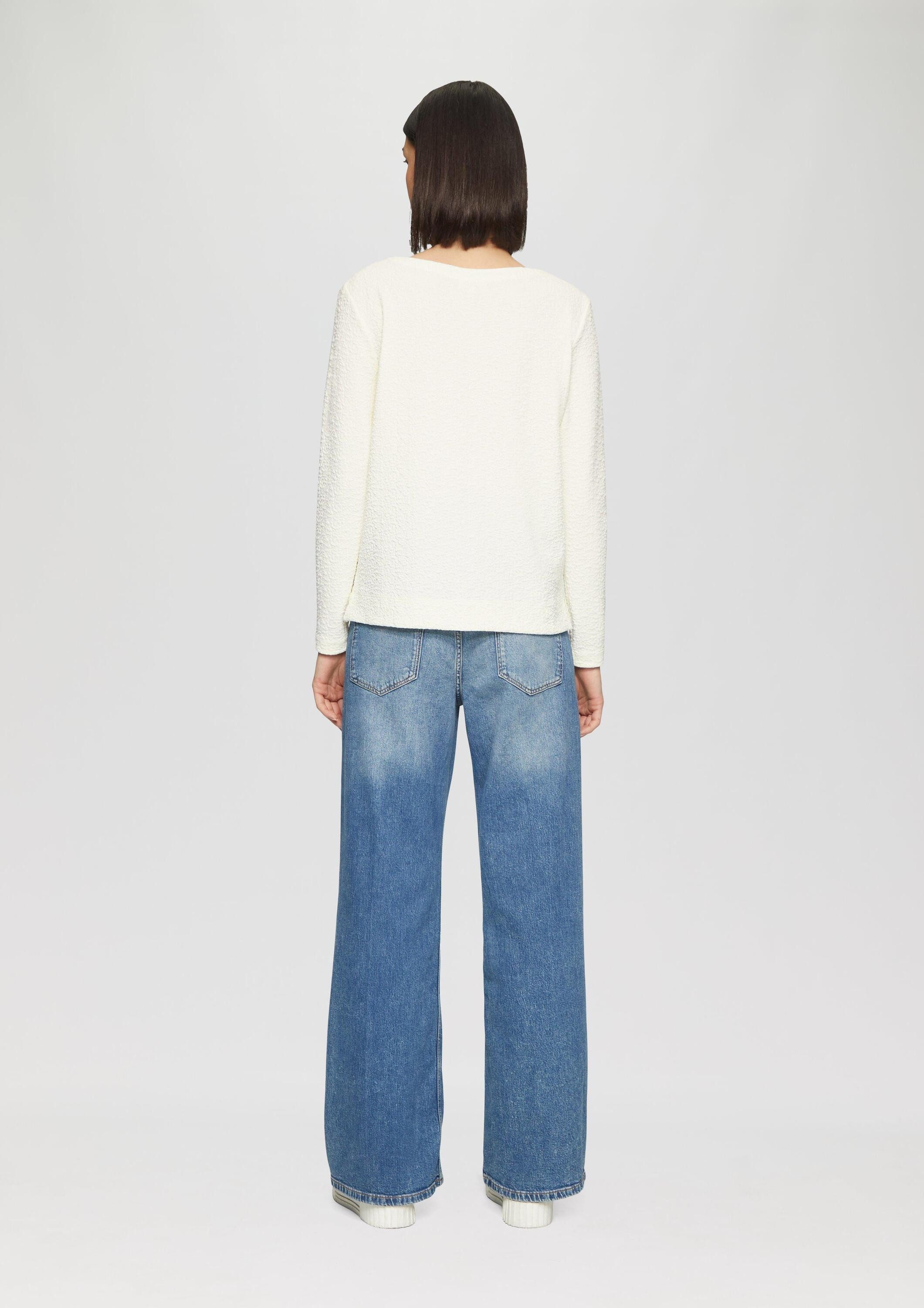 s.Oliver Sweatshirt Sweatshirt Strukturiertes Sweatshirt mit Rundhalsausschnitt