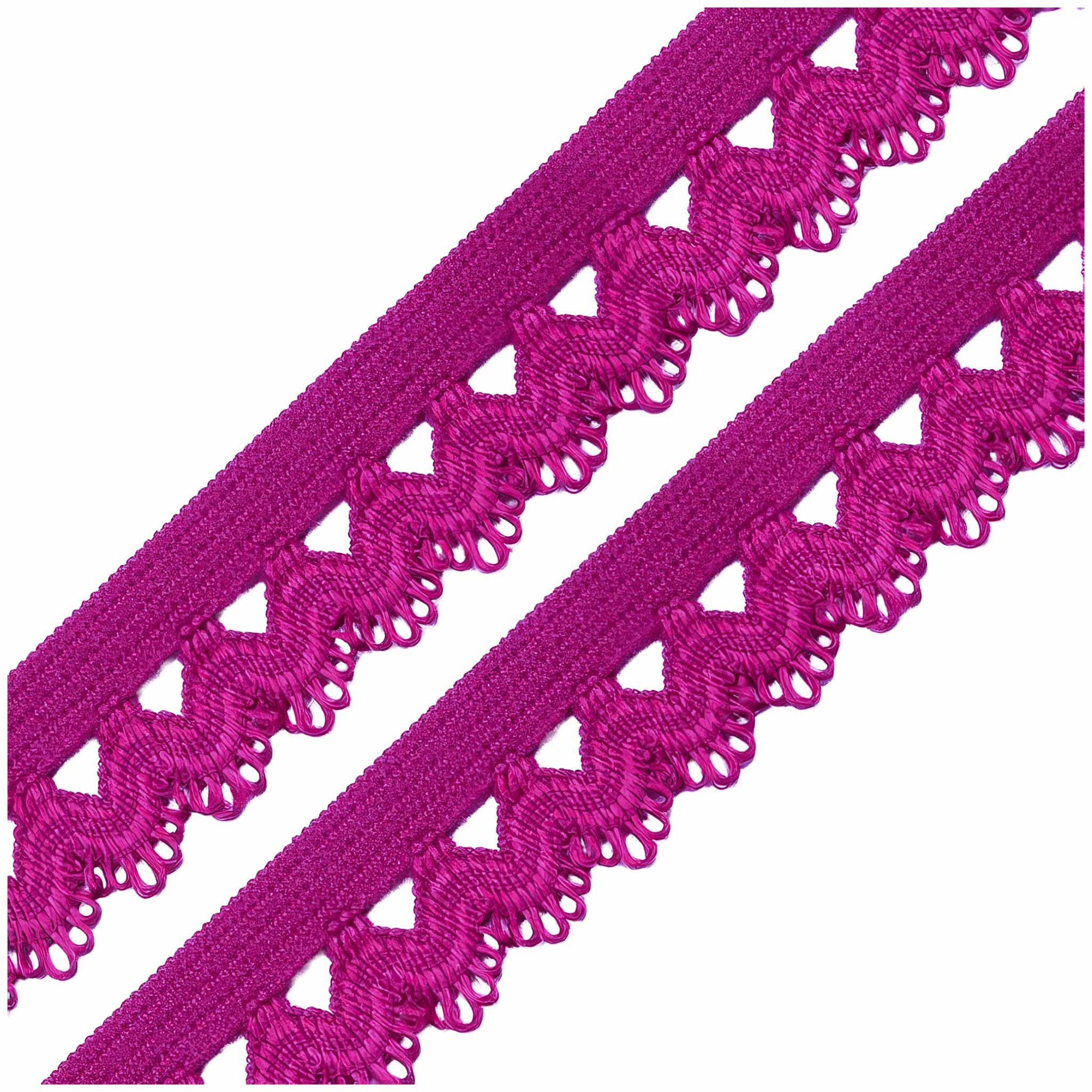 maDDma Spitzenband Wäschegummi Faltgummi Ziergummi 15mm Faltgummi ab 1m Einfassband, fuchsia