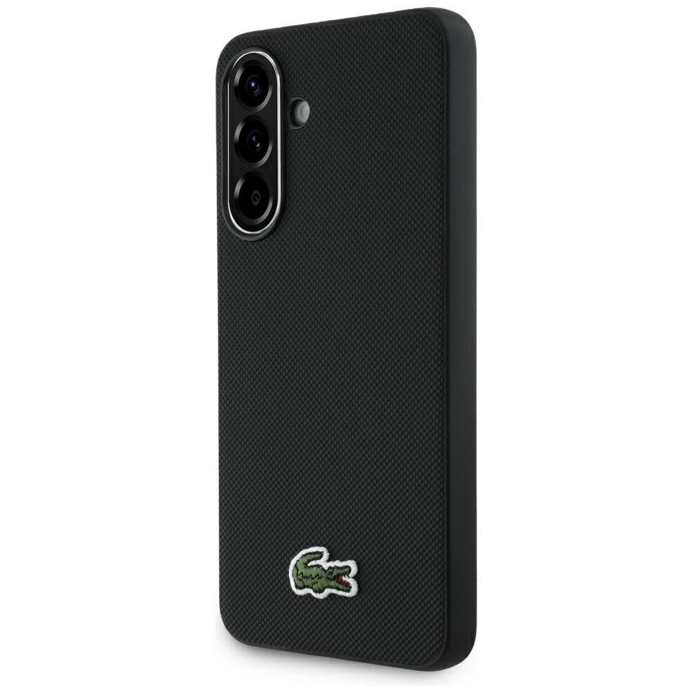 Lacoste Handyhülle Galaxy A56 Petit Pique schwarz Muster Logo Krokodil 6,7 Zoll, Kantenschutz