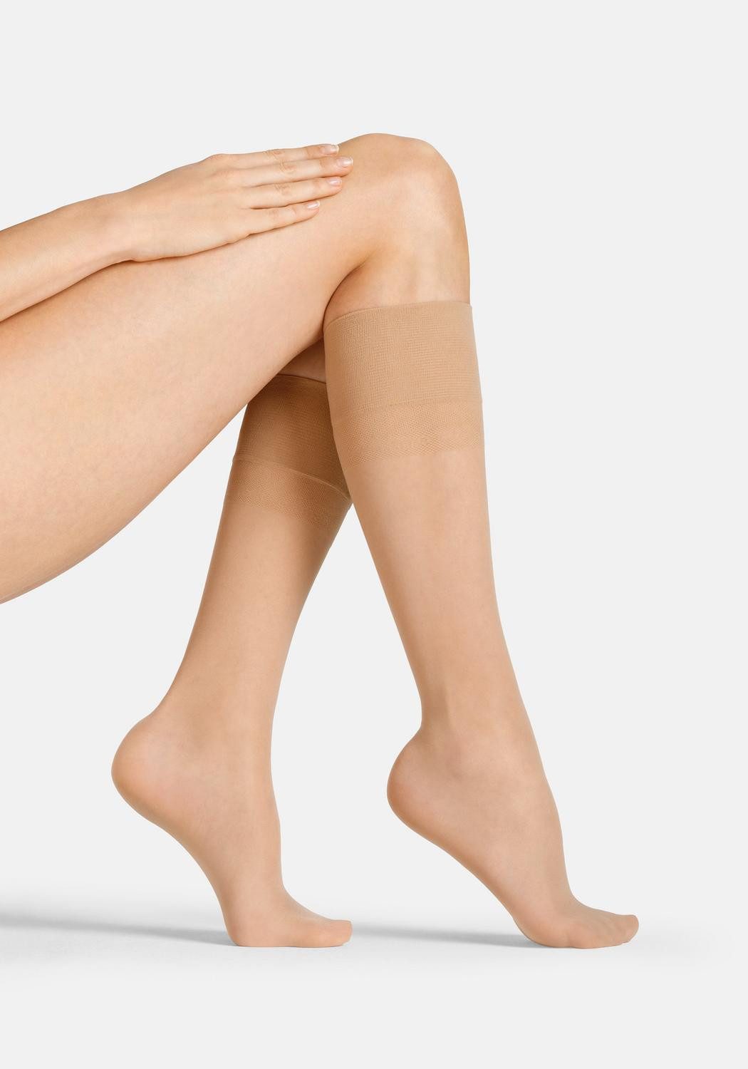 Kniestrümpfe Basic everyday transparent Kneehigh