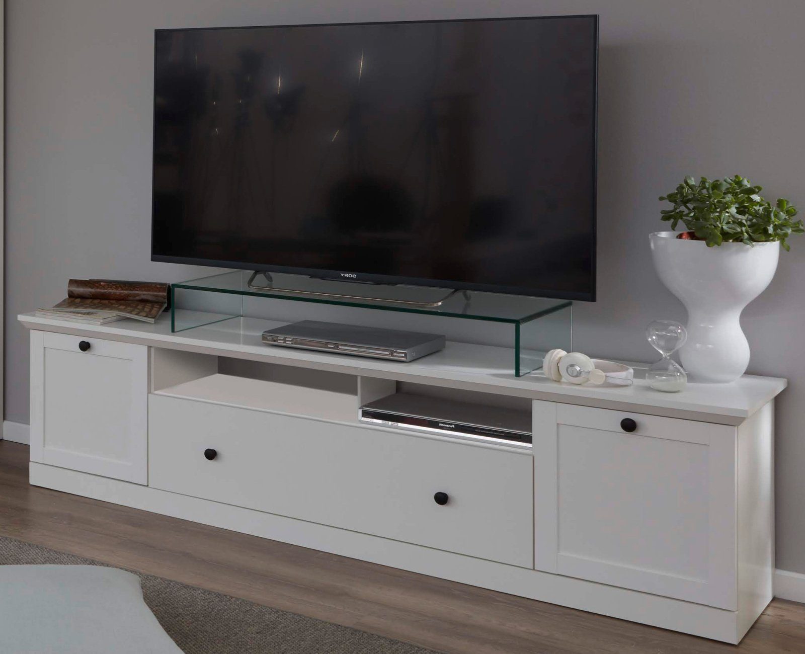trendteam Lowboard Baxter (Fernseher Unterschrank in weiß Breite 177 cm),  Landhaus, Modern