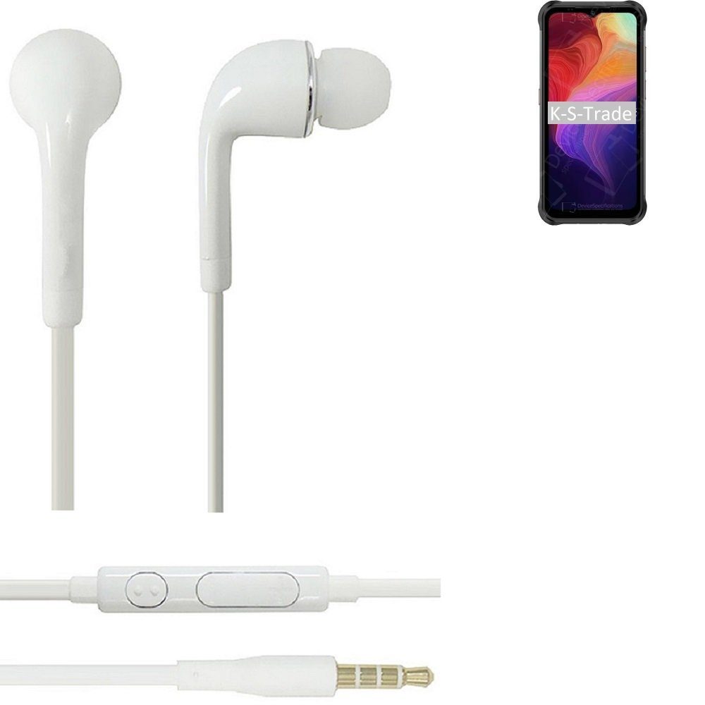 mit 14 (Kopfhörer Headset K-S-Trade Pro Ulefone für Lautstärkeregler weiß Mikrofon u In-Ear-Kopfhörer Armor Power 3,5mm)