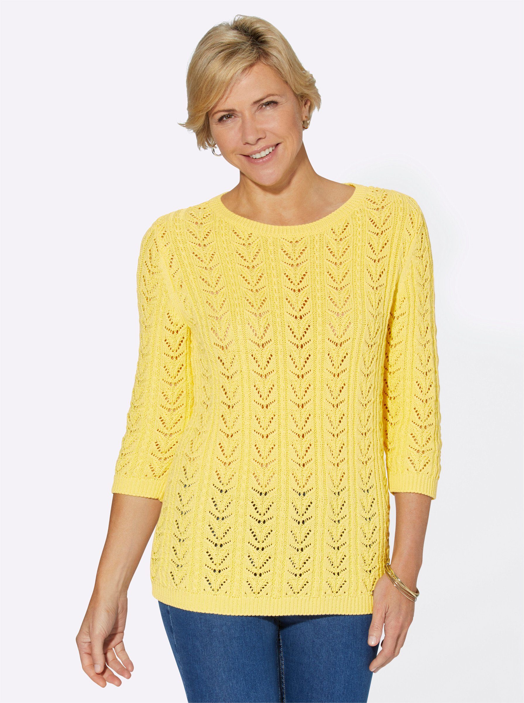 Strickpullover 3/4 Arm-Pullover