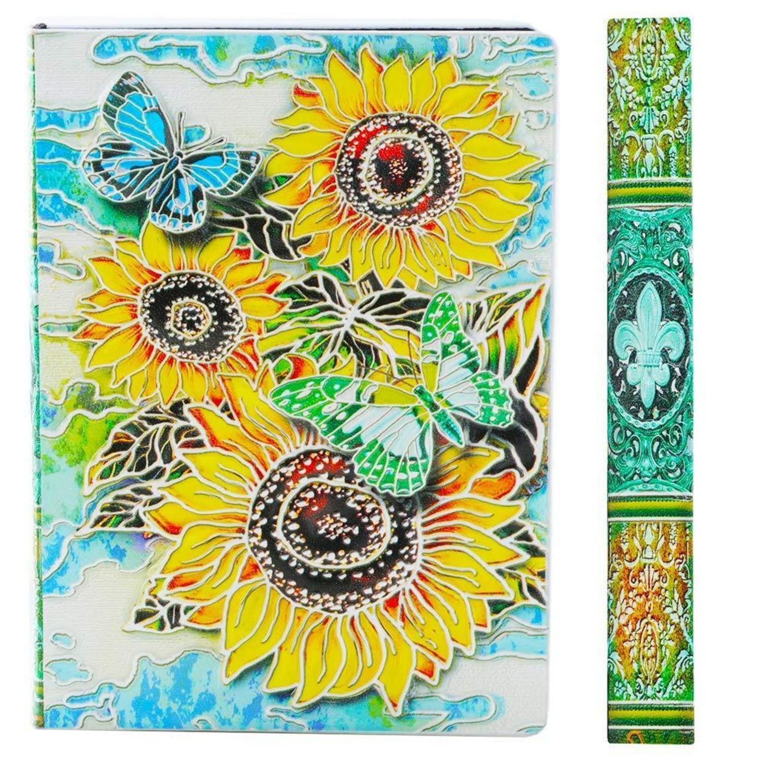 Tagebuch Notizbuch A5 Liniert Hardcover Sonnenblume