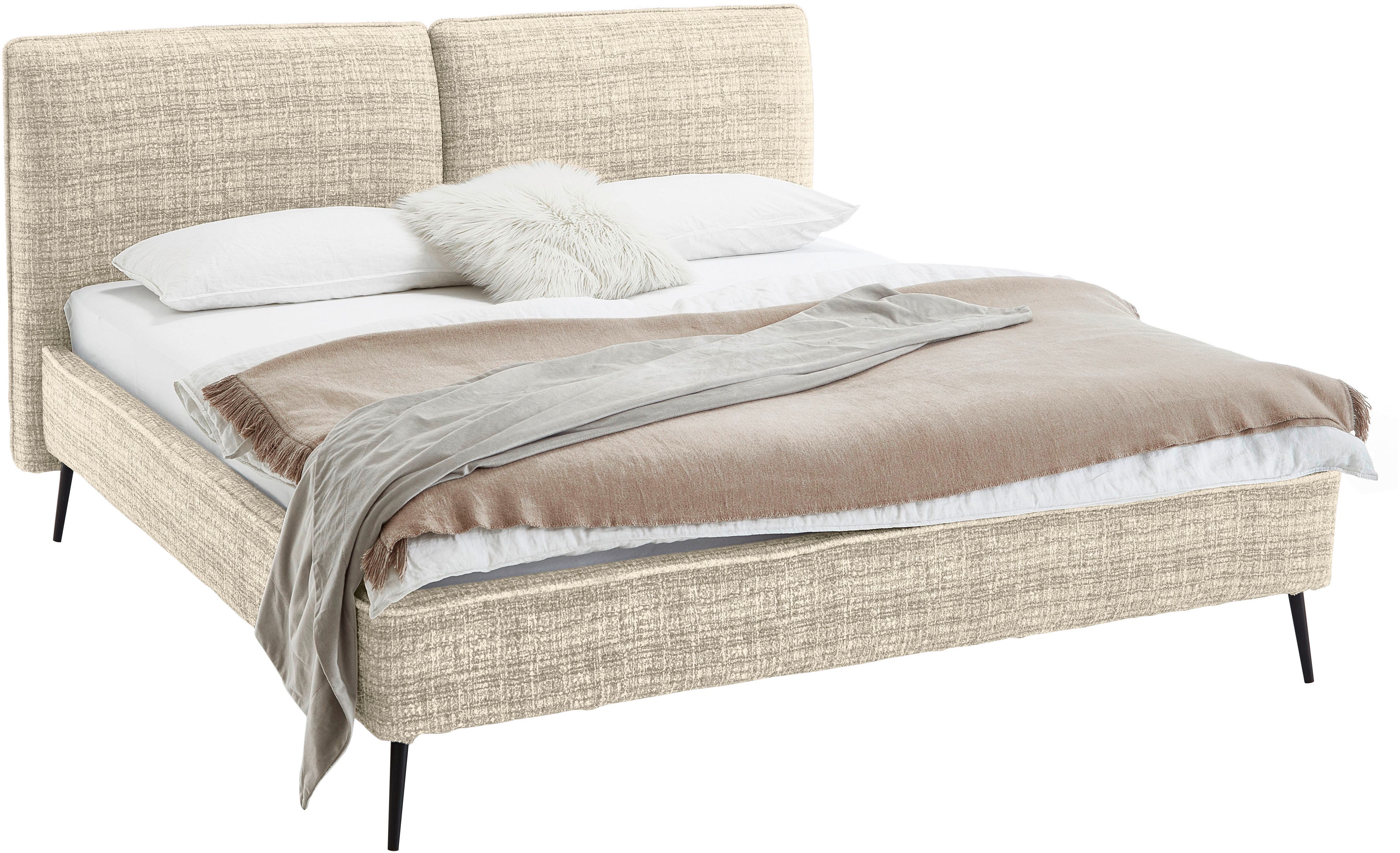 meise.möbel Polsterbett Infinity erhältlich in verschiedenen Farben und Breiten, mit schwarzen Metallfüßen