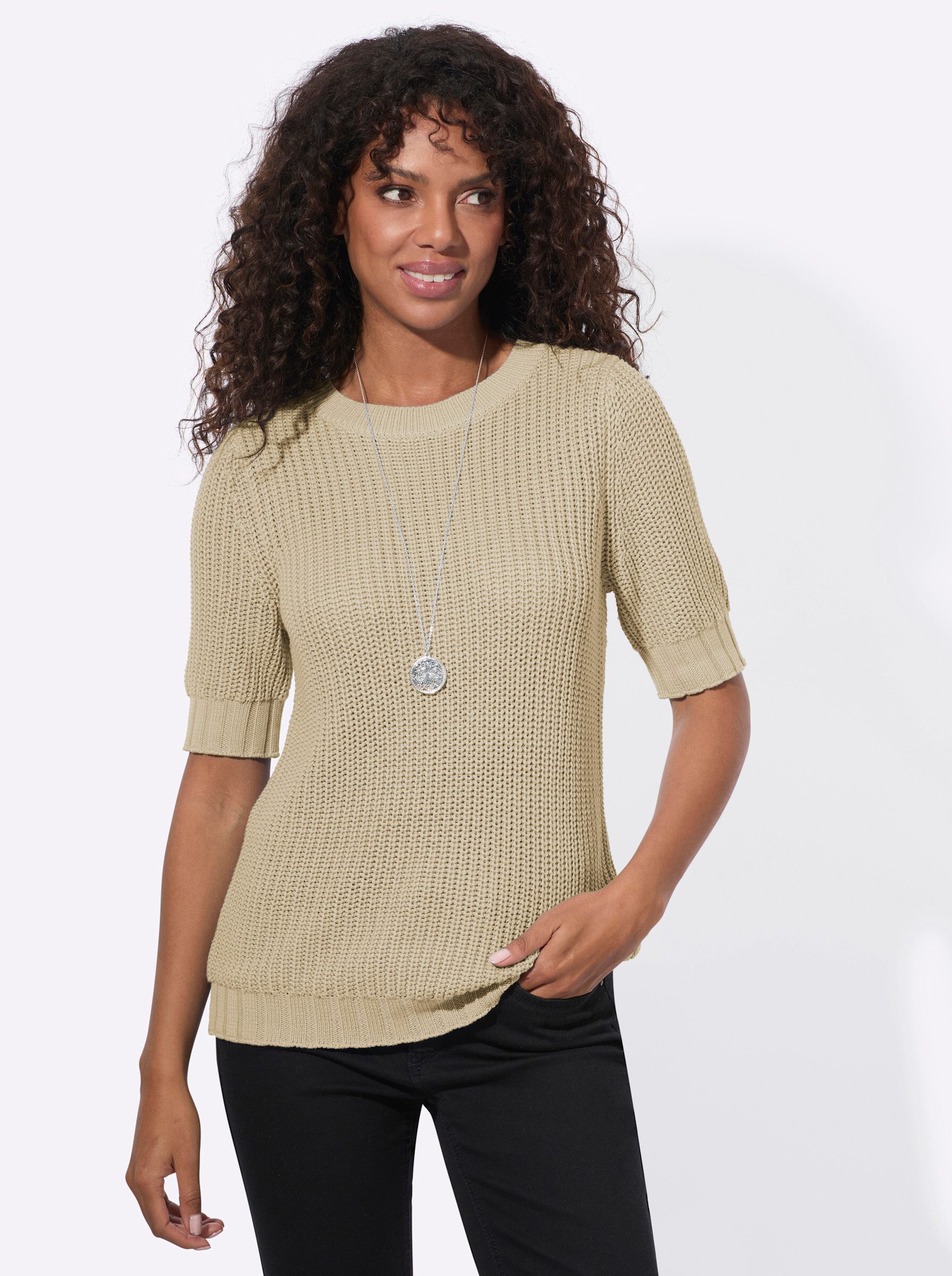 Strickpullover Kurzarm-Pullover Kurzarm