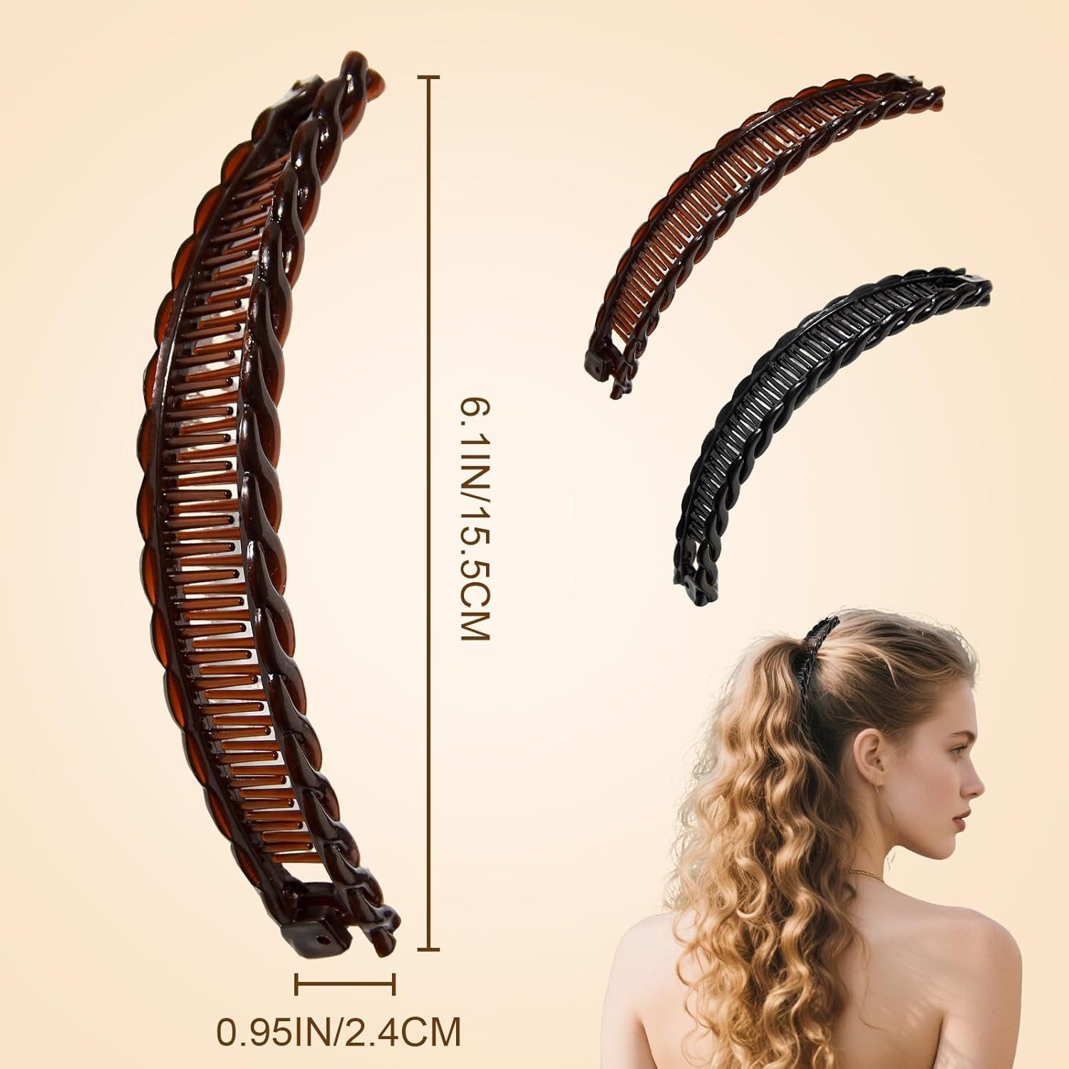 Zaewry Haarclip 2er Set Bananen-Haarklammern– Dekorative Haarschmuck, 2-tlg