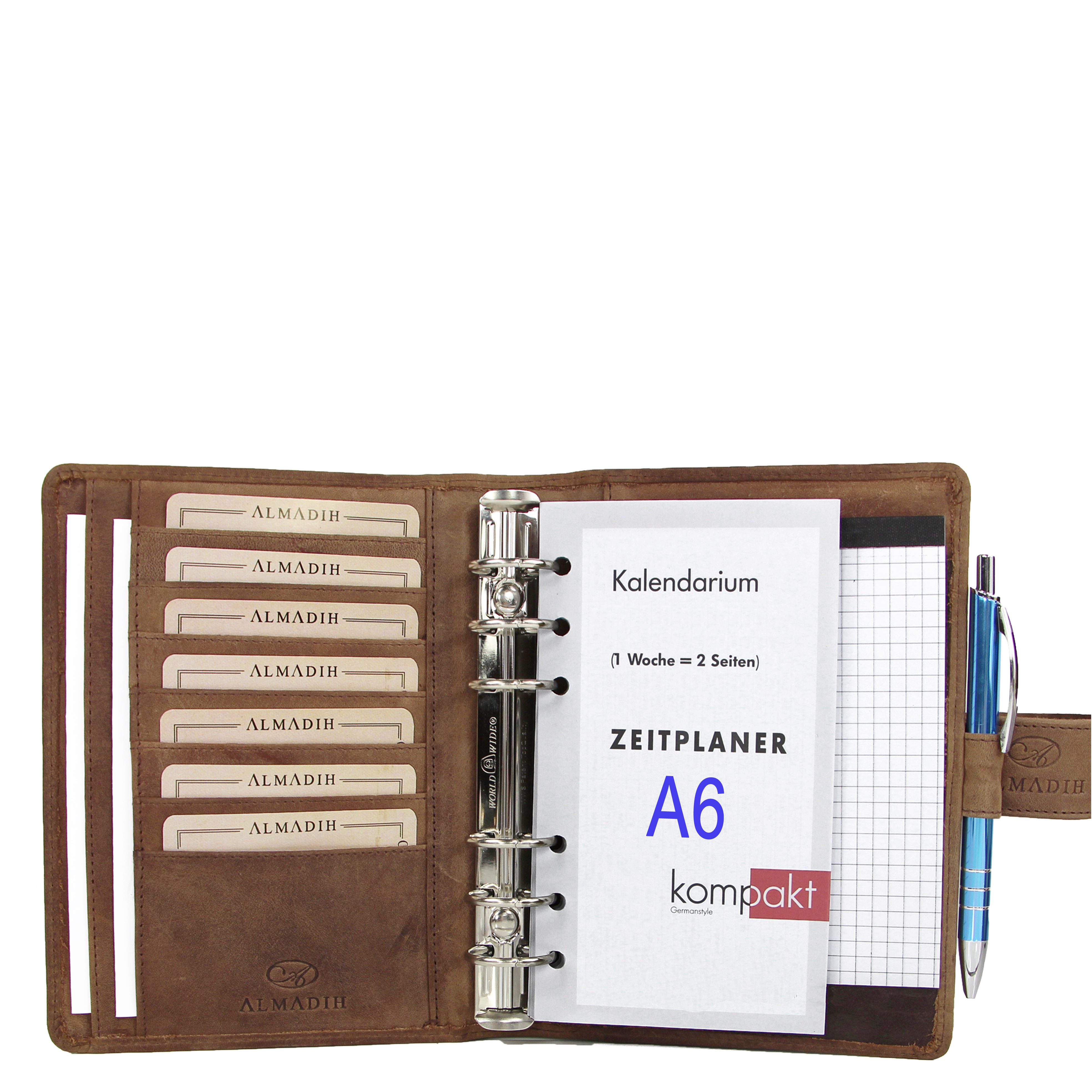 ALMADIH Konferenzmappe Ledermappe A6 Terminplaner Leder günstig online kaufen