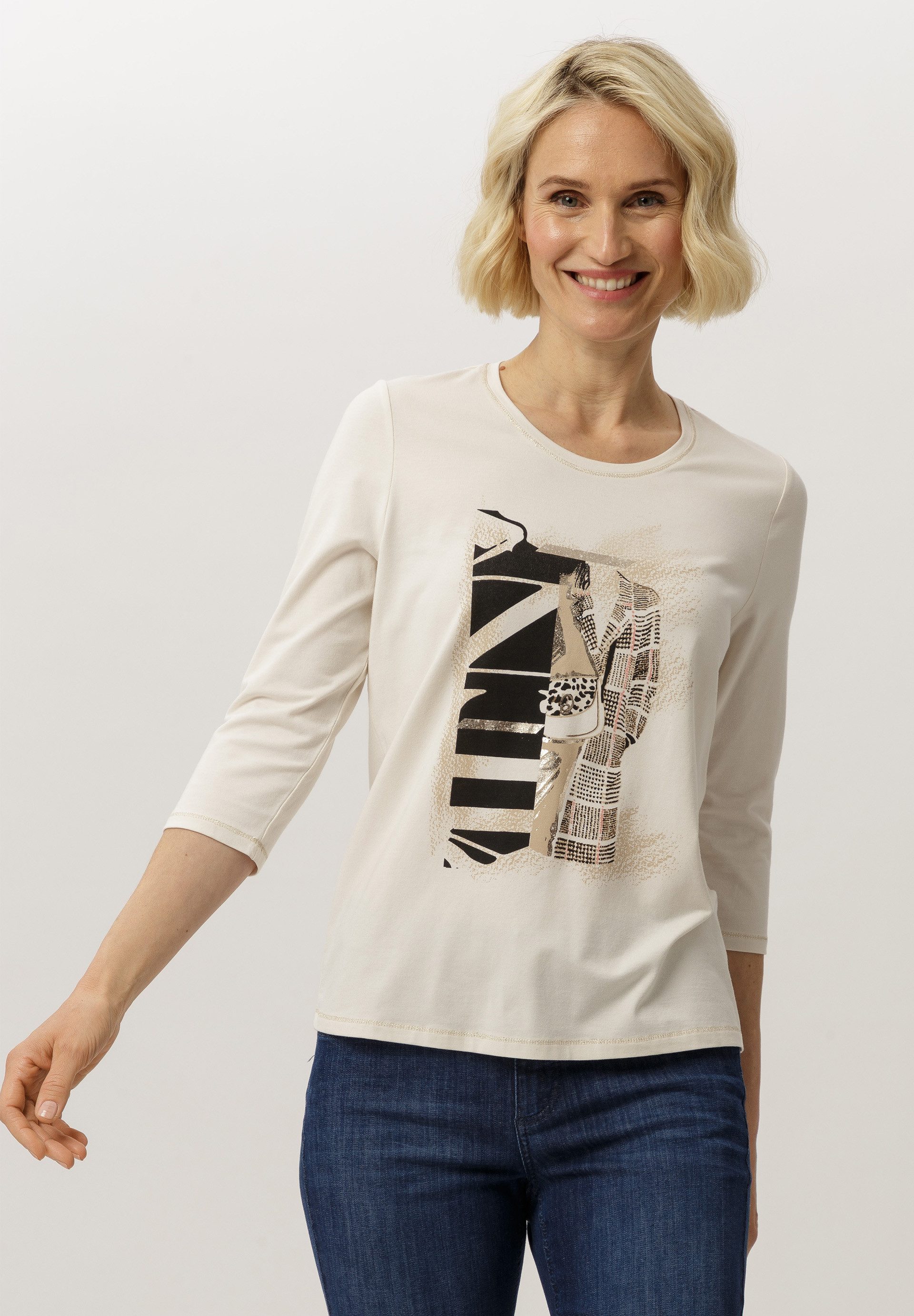 FRANK WALDER T-Shirt mit Placement-Print