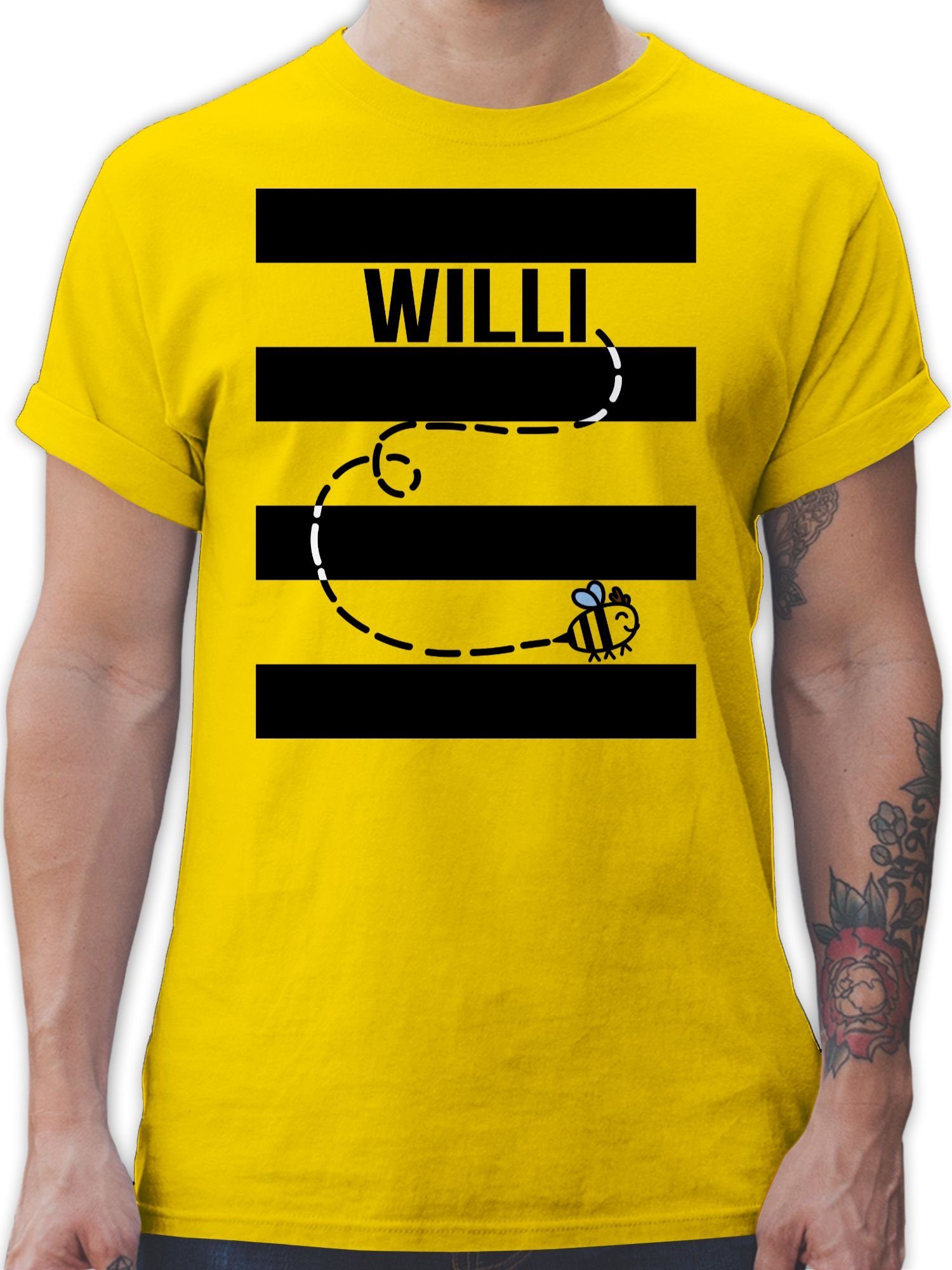 Shirtracer T-Shirt Bienen Kostüm Willi Karneval Outfit 1 Gelb