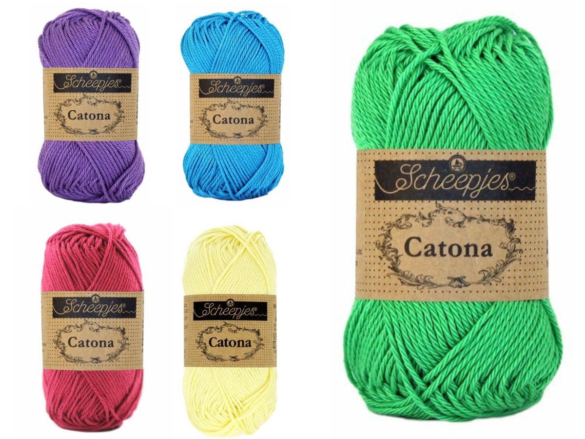 Thumbnail - Scheepjes 10 x Scheepjes Catona 601 Neon Yellow Häkelwolle, 250 m, Strickgarn,Baumwollgarn,Häkeln,Amigurumi