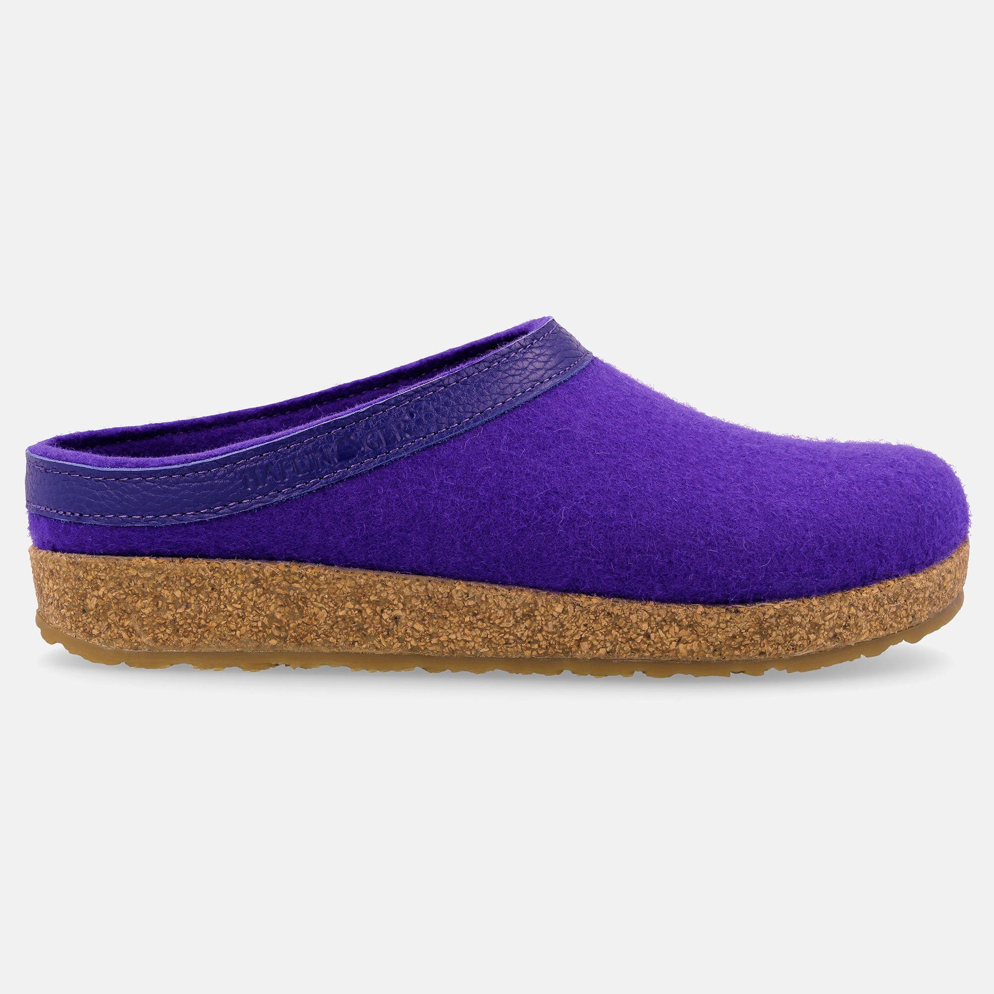 Hausschuh Unisex Filzclog aus Grizzly Torben Violett reinem Haflinger Wollfilz Haflinger