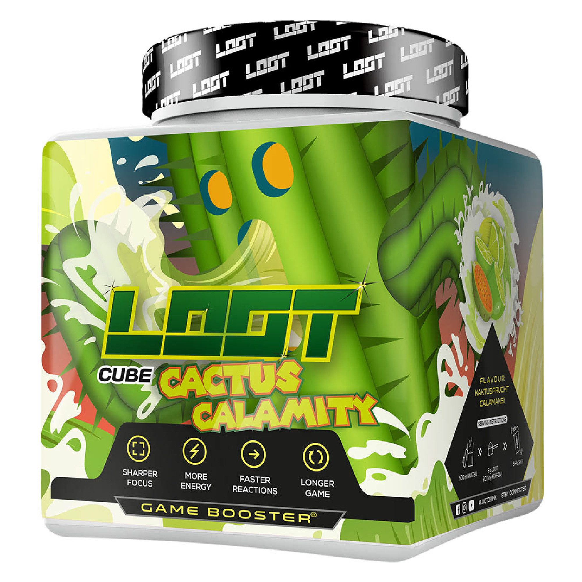 LOOT LOOT® Game Booster mit Koffein Energy für Gaming & Konzentration Pulver, Enthält Koffein (200 mg pro Portion)