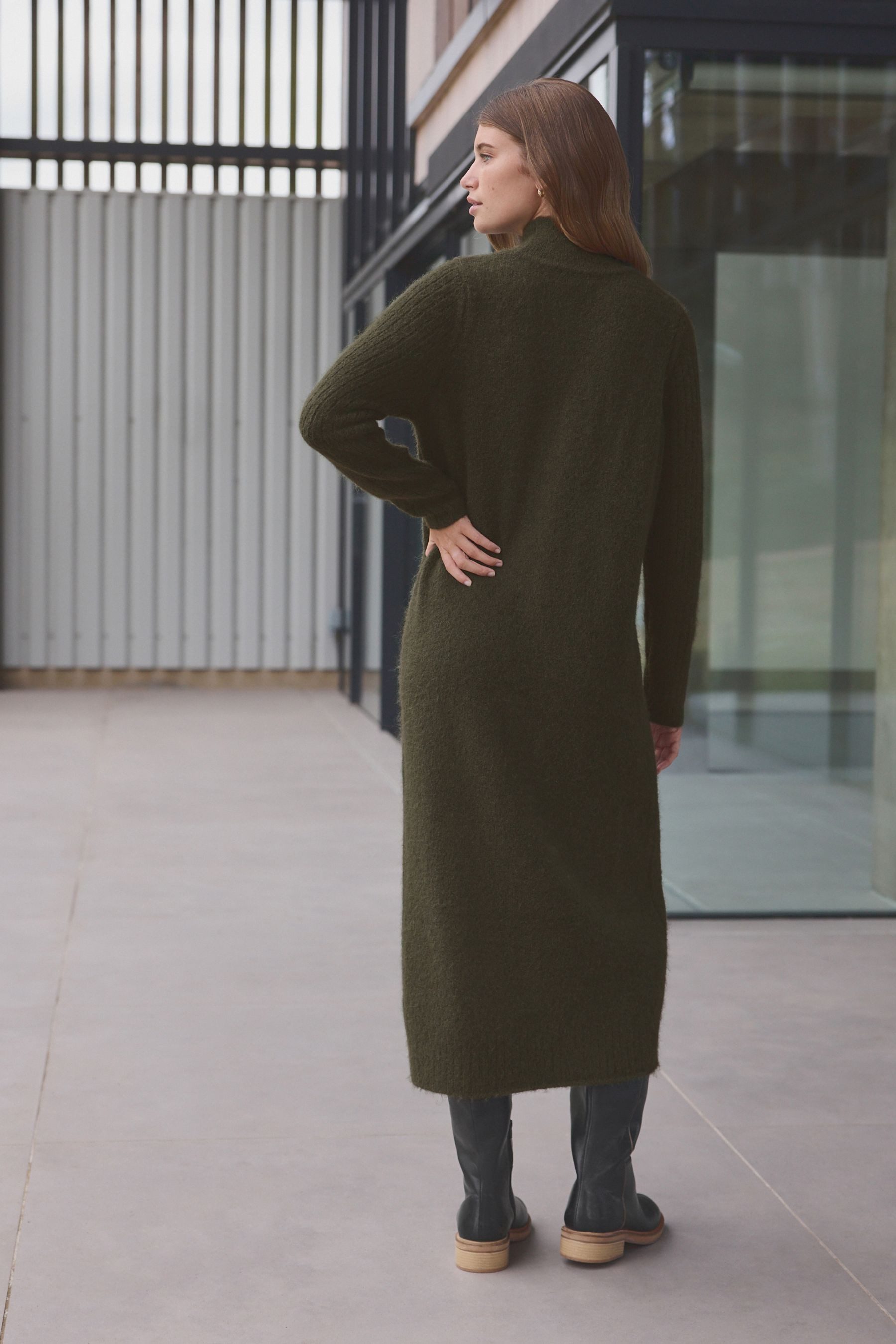Next Strickkleid Maxi-Strickkleid mit Stehkragen und günstig online kaufen