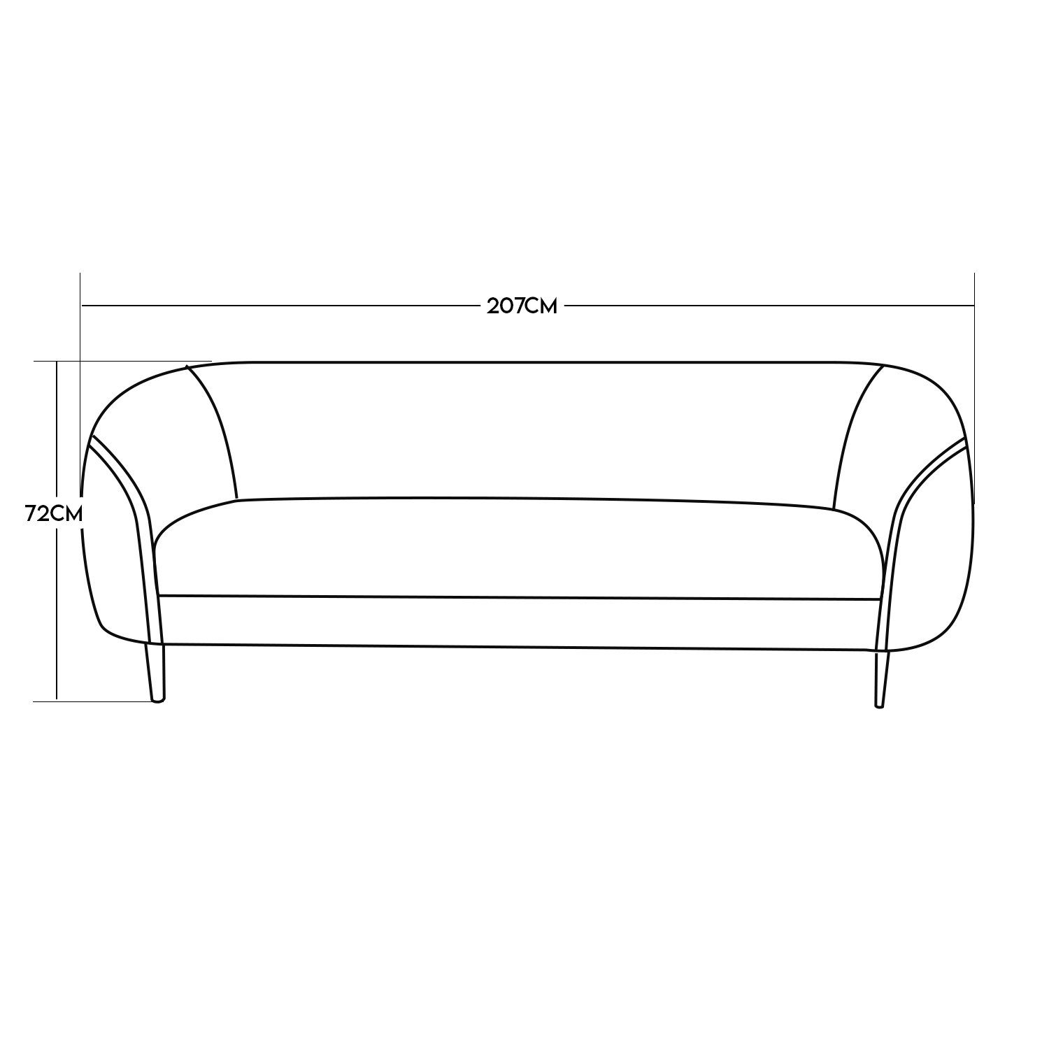 Design 3-er Plushsofa, Loungsofa Sitzmöbel DM-Handel Creme 1 Sofa Plüsch-Couch Couch 206x78x70 Sofa Sitz Teile,