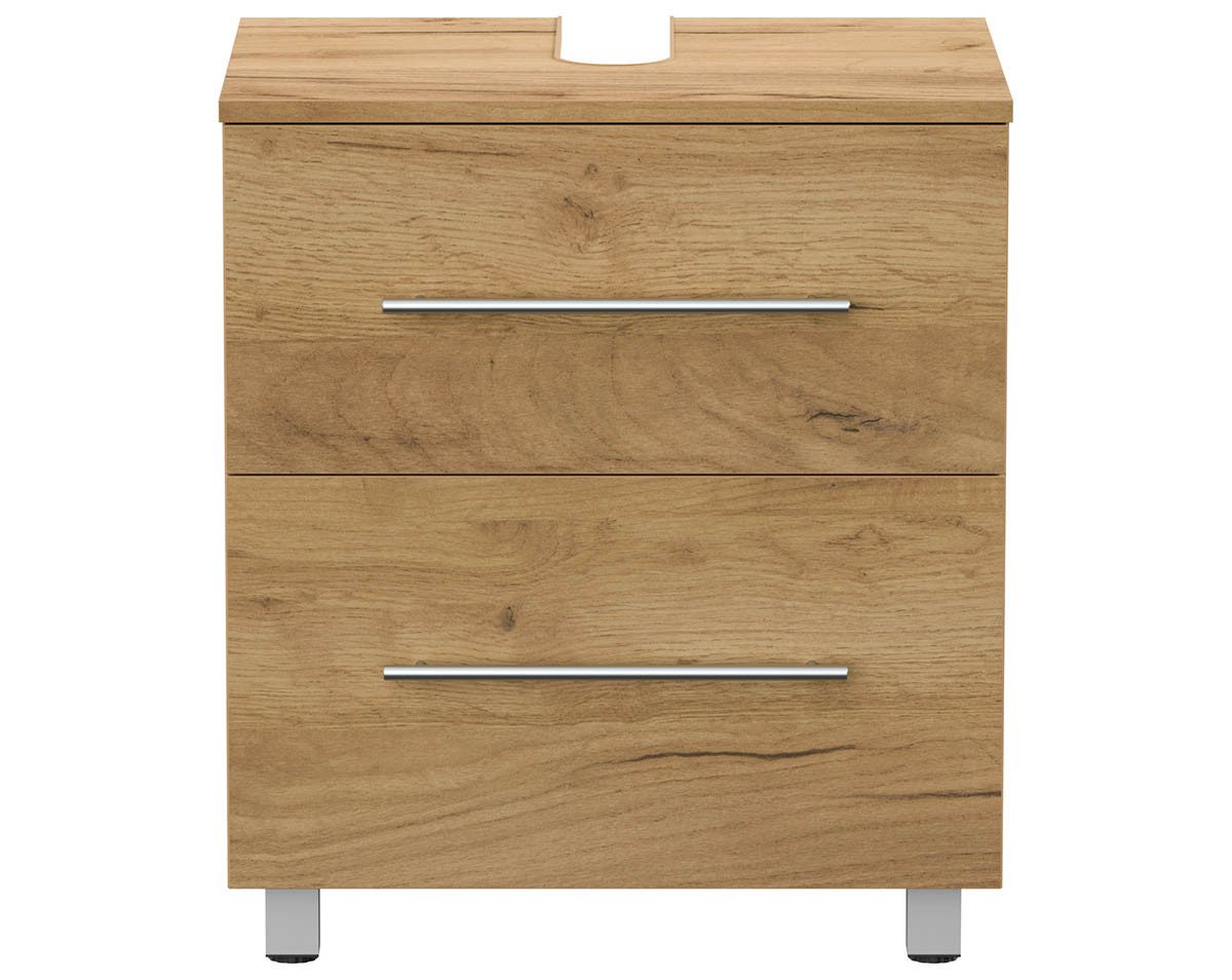 einfachgutemoebel Waschtisch-Set Badezimmer Stand-Waschtisch SENTINEL 55cm, gold-eiche, (Badmöbel Set, 1-St., Waschtisch Set)