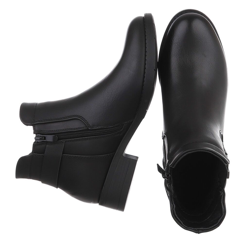 Ital-Design Damen Stiefelette mit Blockabsatz und Reißverschluss Stiefelette (92269258) Blockabsatz Chelsea Boots in Schwarz