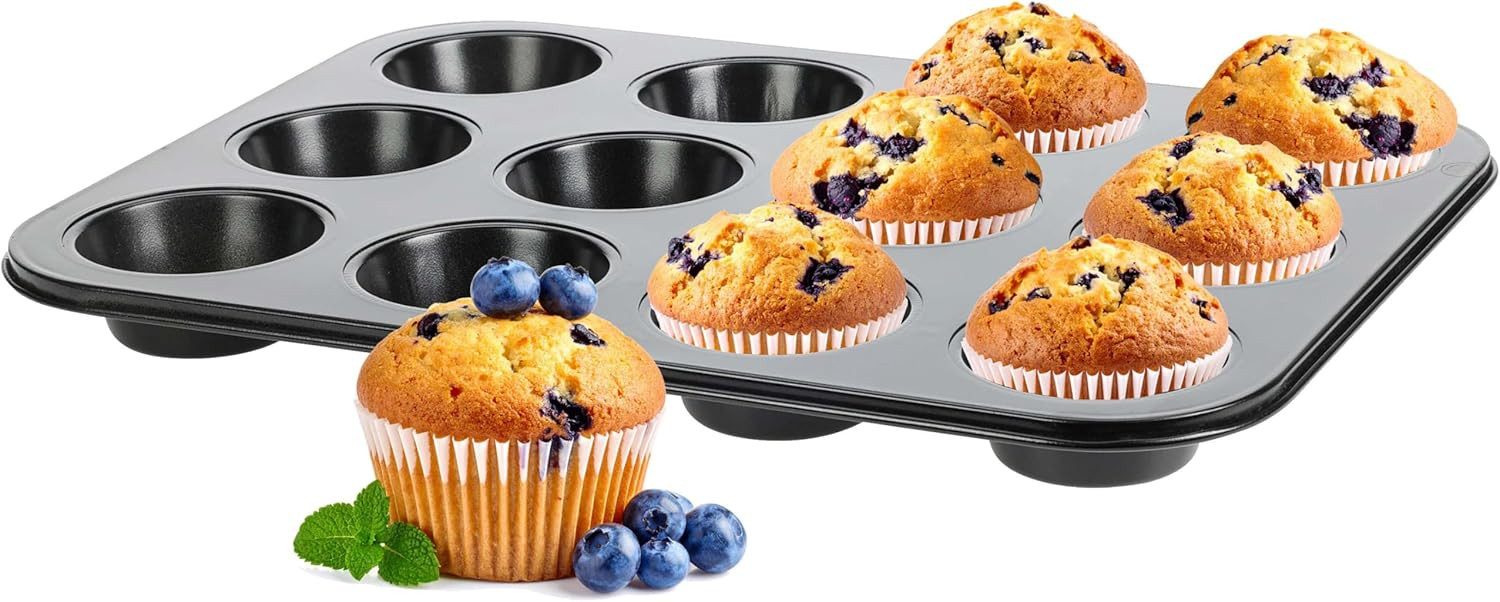 mucHome Muffinform Muffinform für 12 Muffins - Antihaftbeschichtet Backform Muffinblech