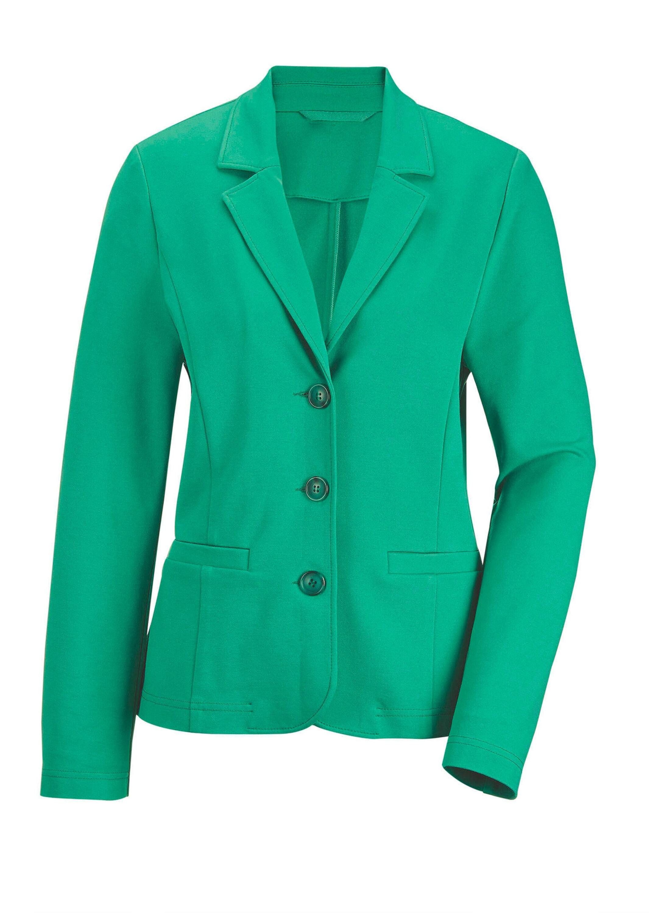 GOLDNER Outdoorjacke Kurzgröße: Damen elegante Jacke aus Stretchjersey Bequemer Jerseyblazer mit figurnaher Passform