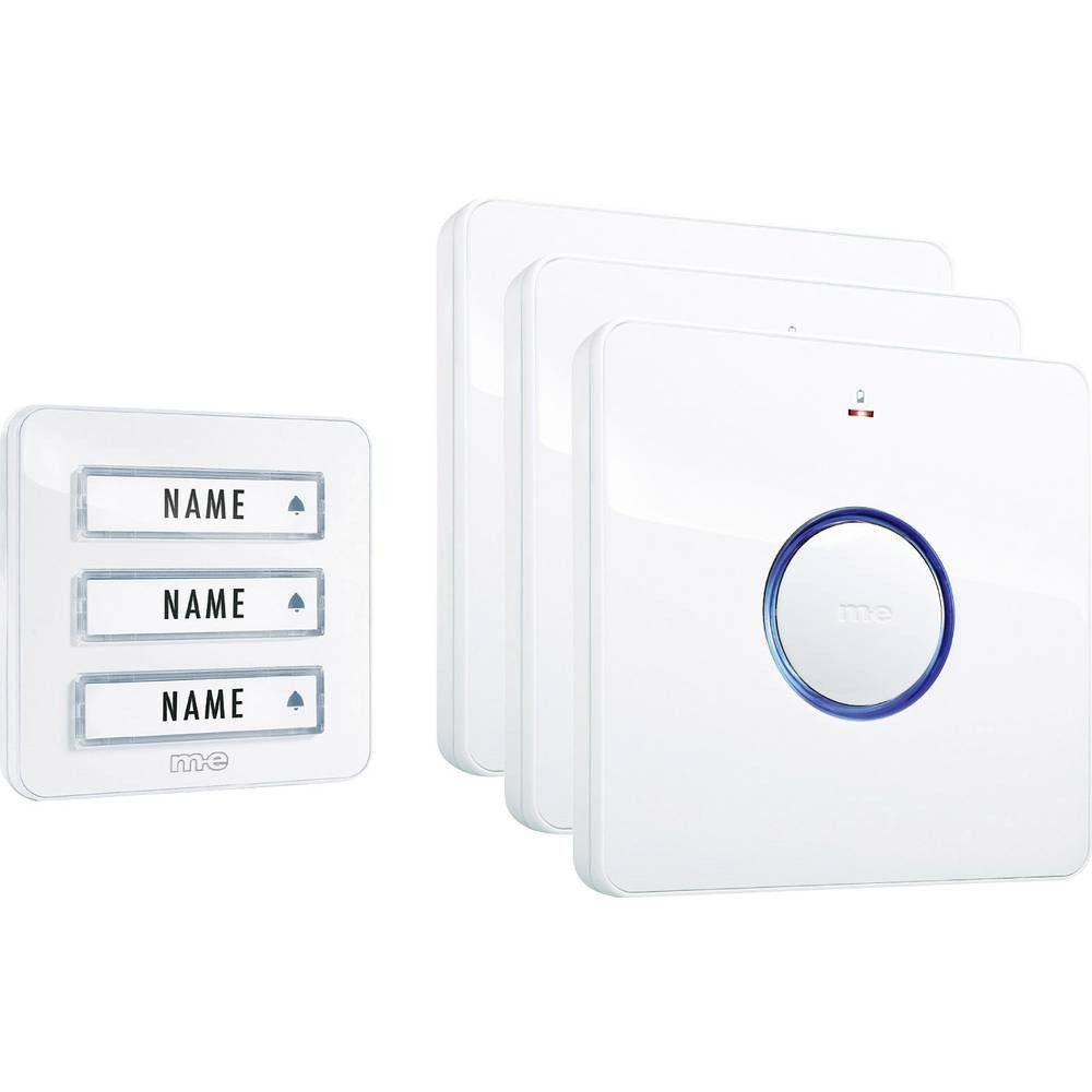 m-e Smart Home Türklingel Funk-Türgong-System 3 Familien Bell 233 41097