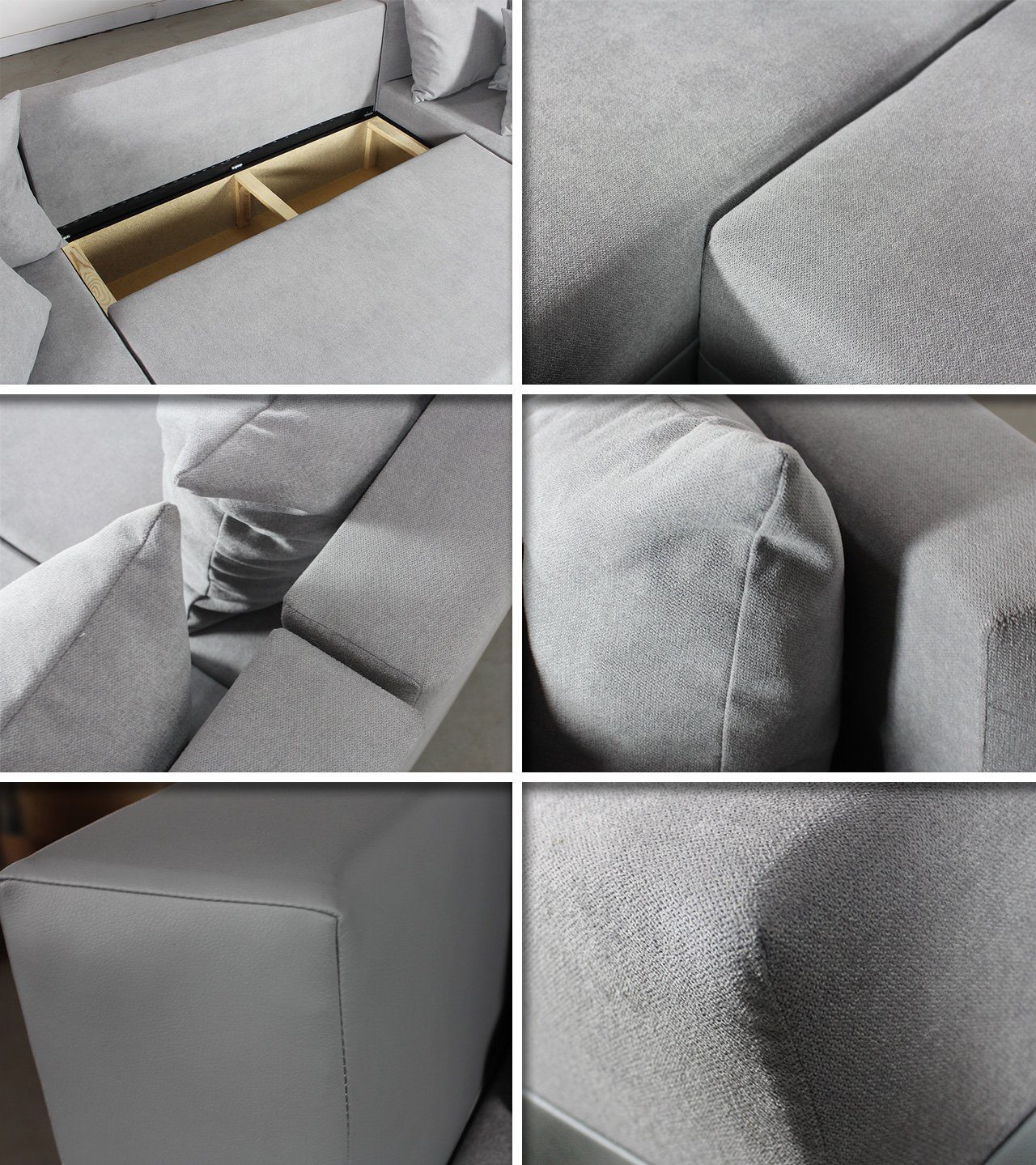 Schlaffunktion und 1111 Beno, Couch, mit Enjoy Bettkasten, Sofnet 23 Cayenne + U-Form Ecksofa, Schlafsofa Wohnlandschaft