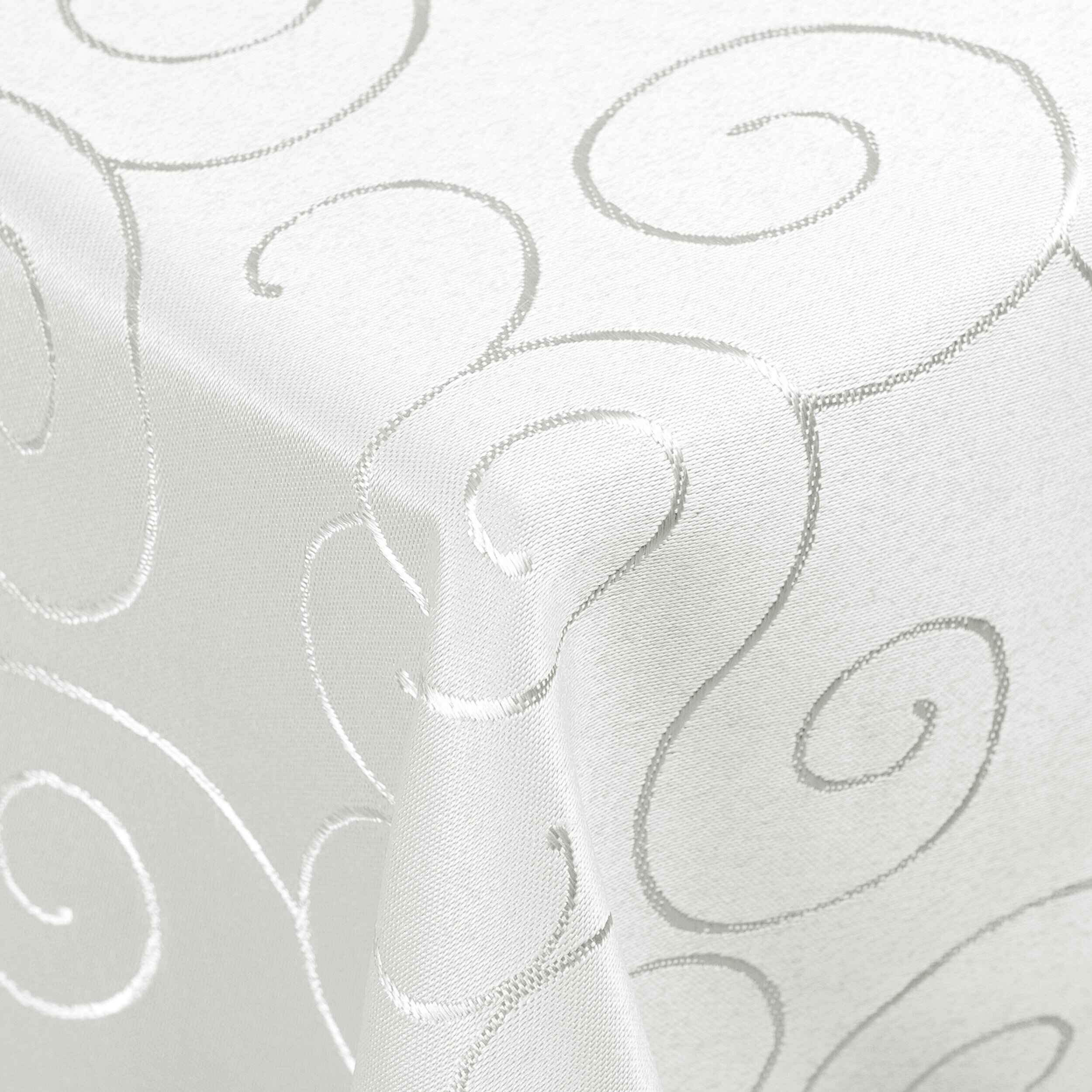 DecoHomeTextil Heimtextilmanufaktur Tischdecke Kringel Circle Tafeldecke Ornamente Damast Tischdecke