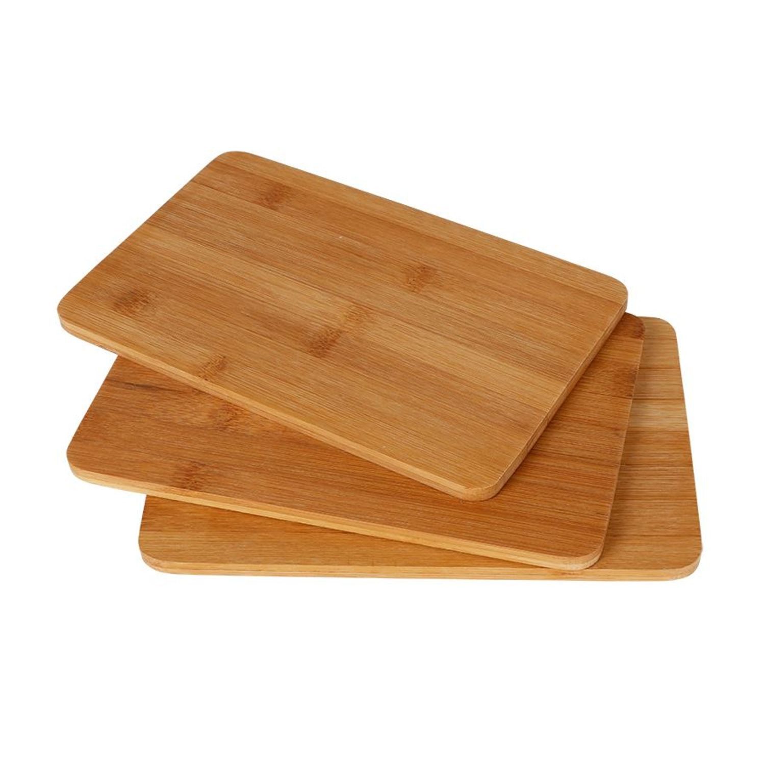 Schneidebrett 3er Set Frühstücksbrettchen Bambus Holz Schneidebrett Küchenbrett