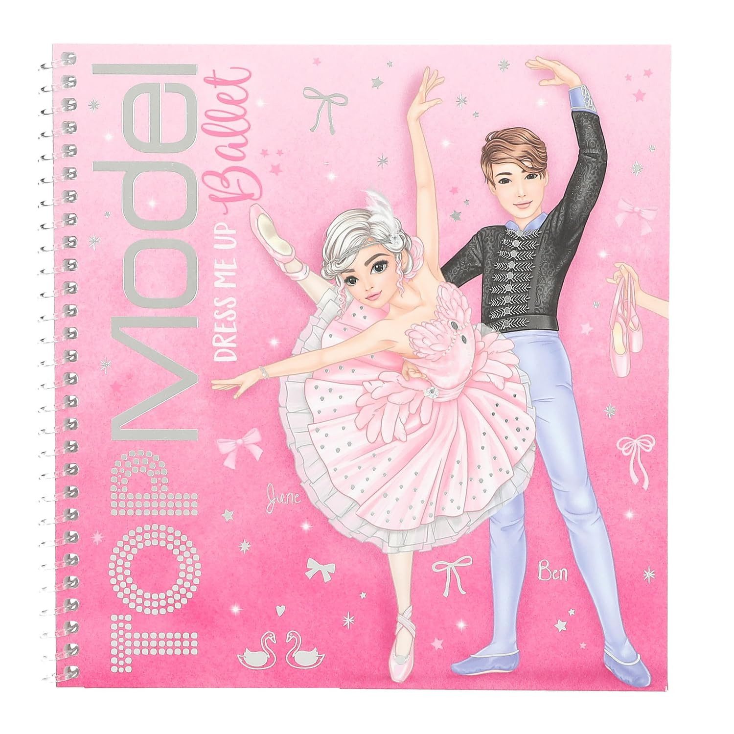 Depesche Schmuckset TOPModel Ballet Stickerbuch mit 24 Seiten Ballerina Motive, 11 Stickerbogen zum Selbstgestalten