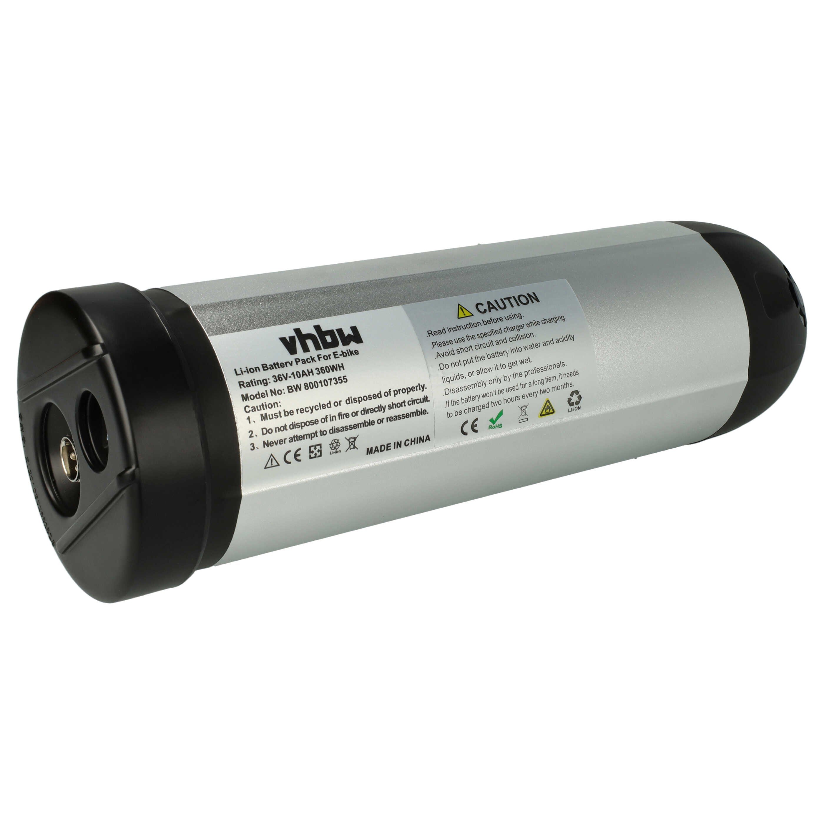 vhbw Akku für Fahrrad (10 Ah, 36 V, Li-Ion, inkl. Ladegerät) E-Bike Akku Akku Li-Ion 10000 mAh (36 V, 1 St), Leistungsfähiger Austausch-Akku für Pedelec, Elektrofahrrad, E-Bike