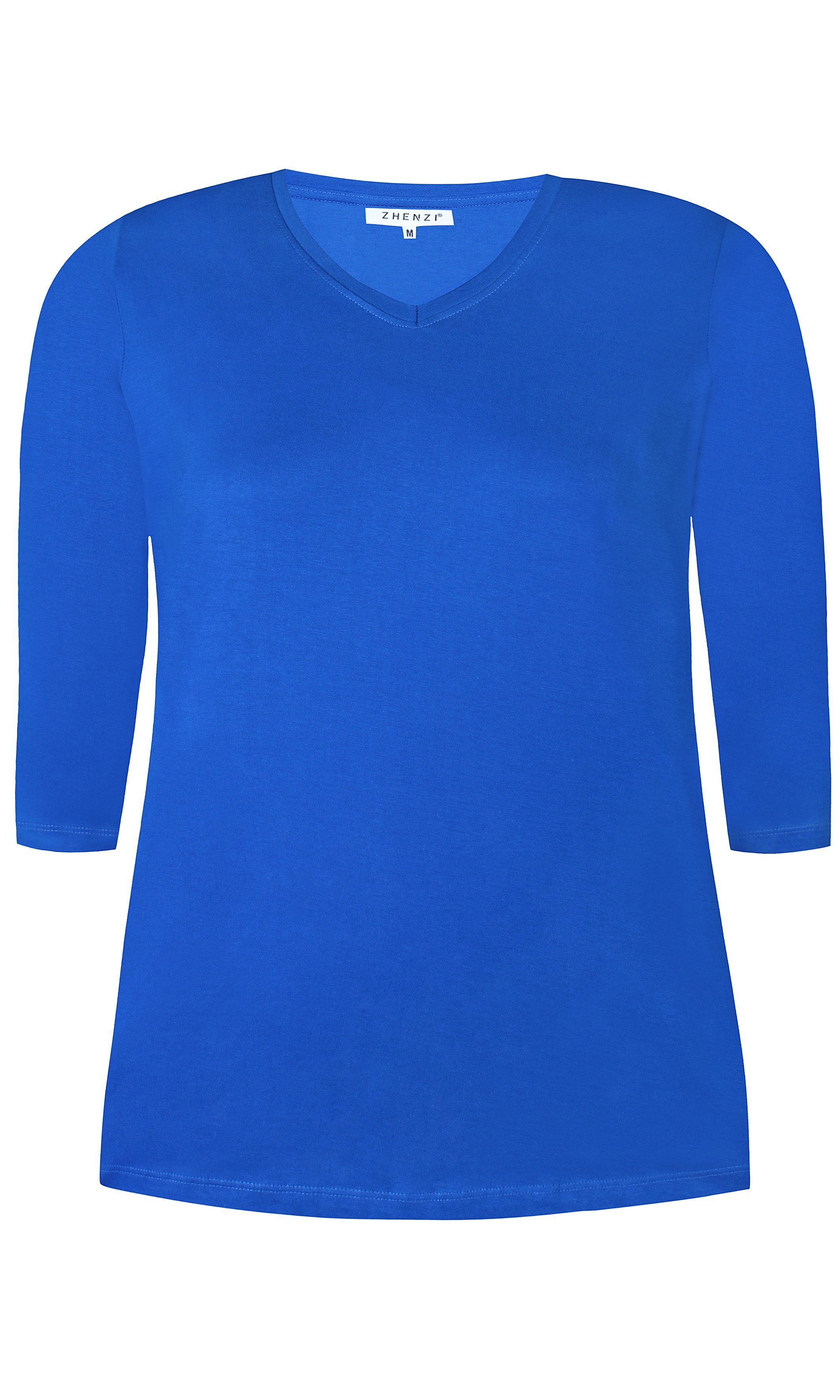 Zhenzi T-Shirt T-Shirt Alberta V-Ausschnitt blau