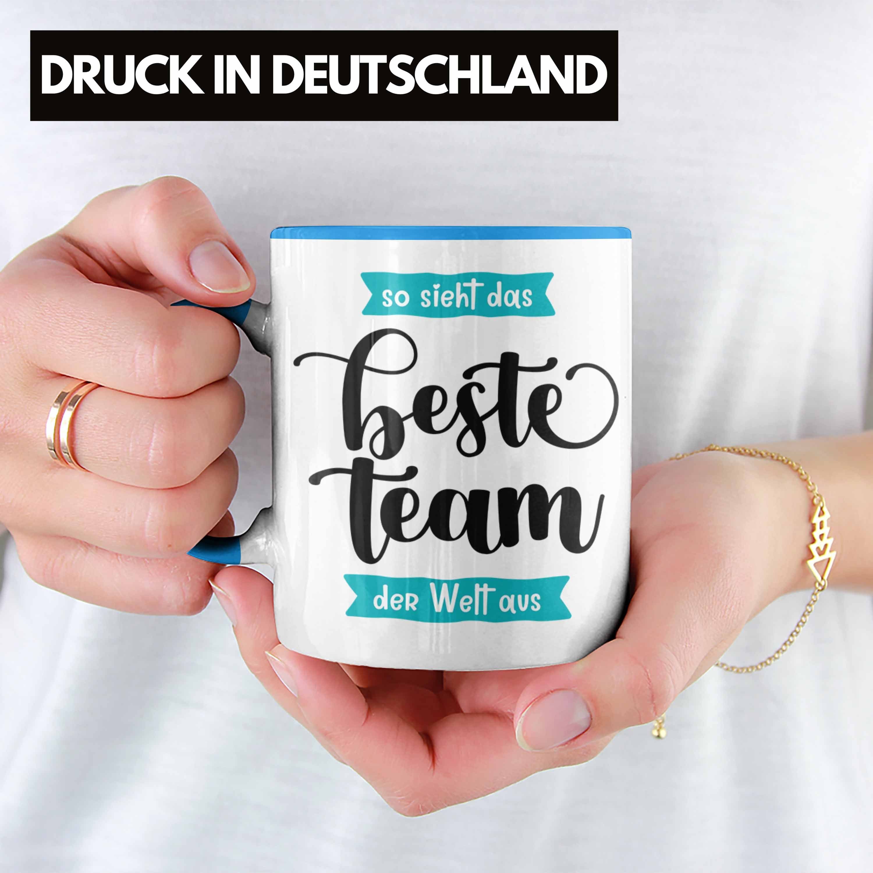 Tasse Lustige Tasse Blau Geschenkidee Trendation Angestellte Teammitglied Arbe Team Geschenk