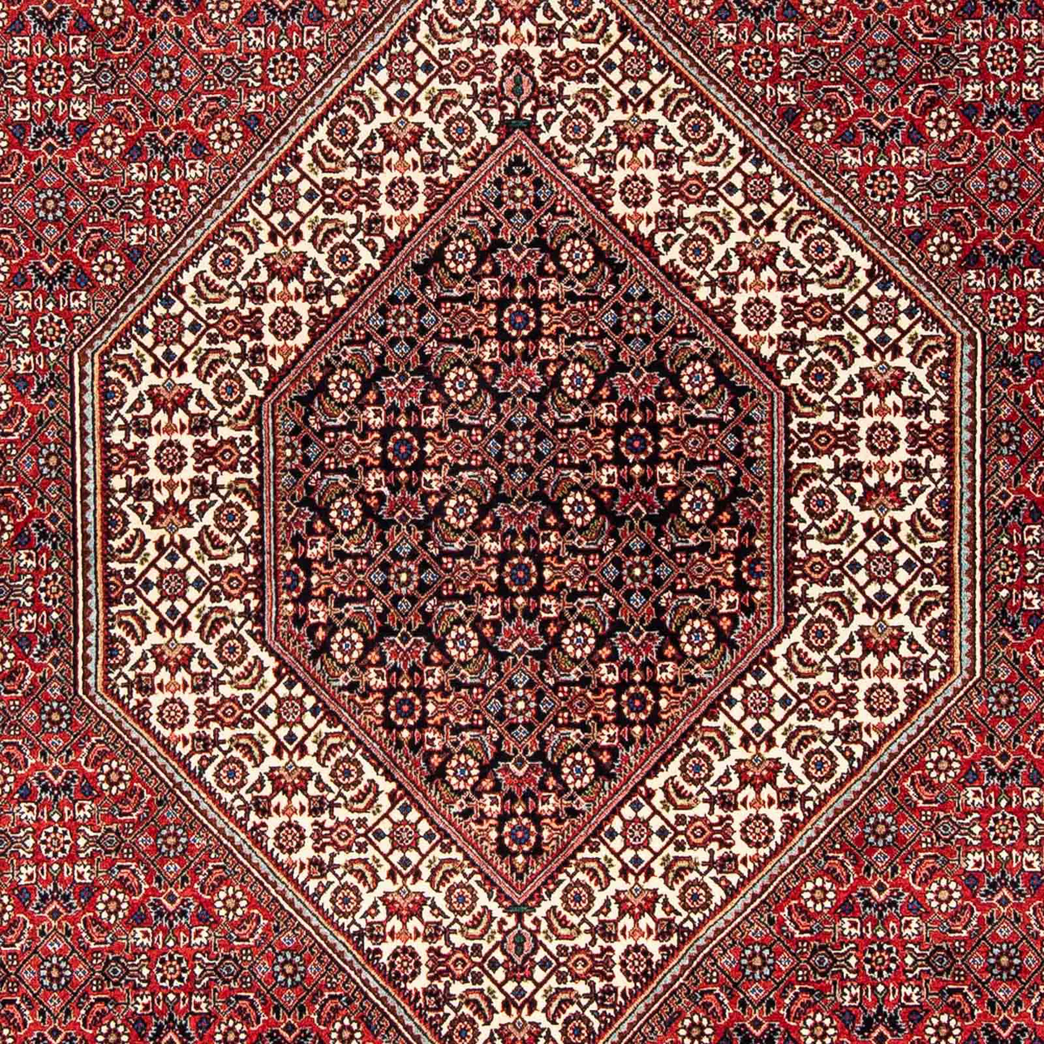 Orientteppich Perser Bidjar mm, morgenland, Zertifikat dunkelrot, rechteckig, x 171 - - Handgeknüpft, - mit cm Einzelstück Wohnzimmer, 15 254 Höhe