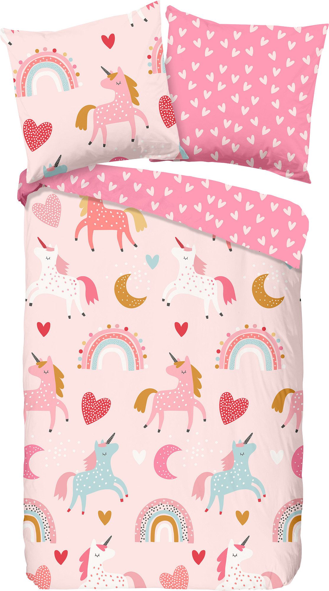 good morning Kinderbettwäsche Kinder-Wendebettwäsche "Unicorn", Biber, günstig online kaufen