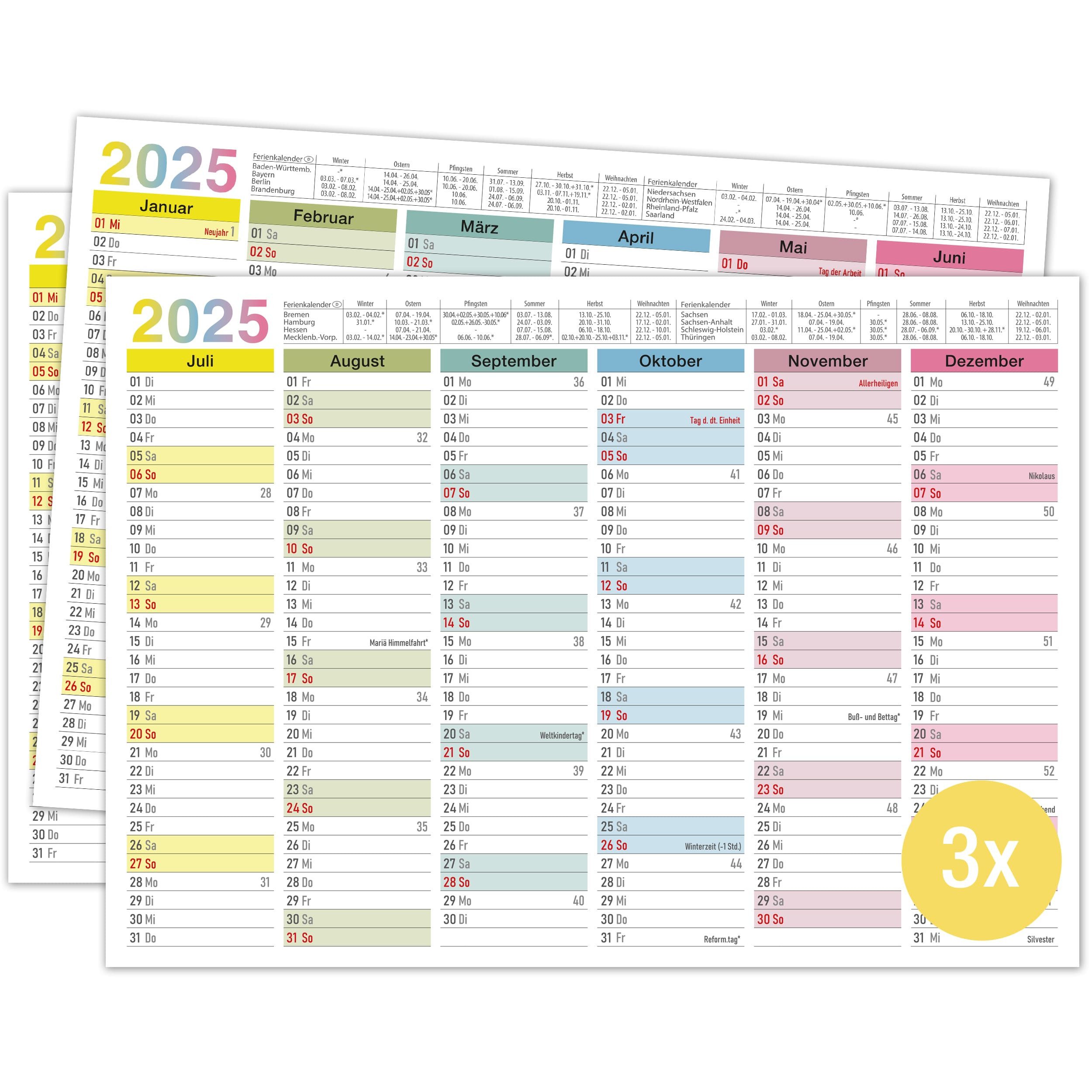 Kalender drucken 2025: Bunt durchs Jahr mit kostenlosen Ausmalbildern!