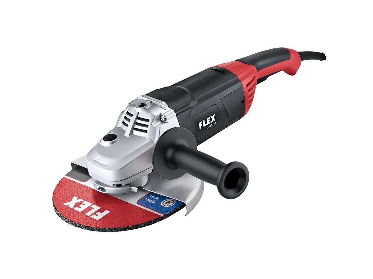 Flex Winkelschleifer L 2200 230, max. 6500 U/min, (6 tlg), Wiederanlaufsperre nach Stromausfall, Sanftanlauf