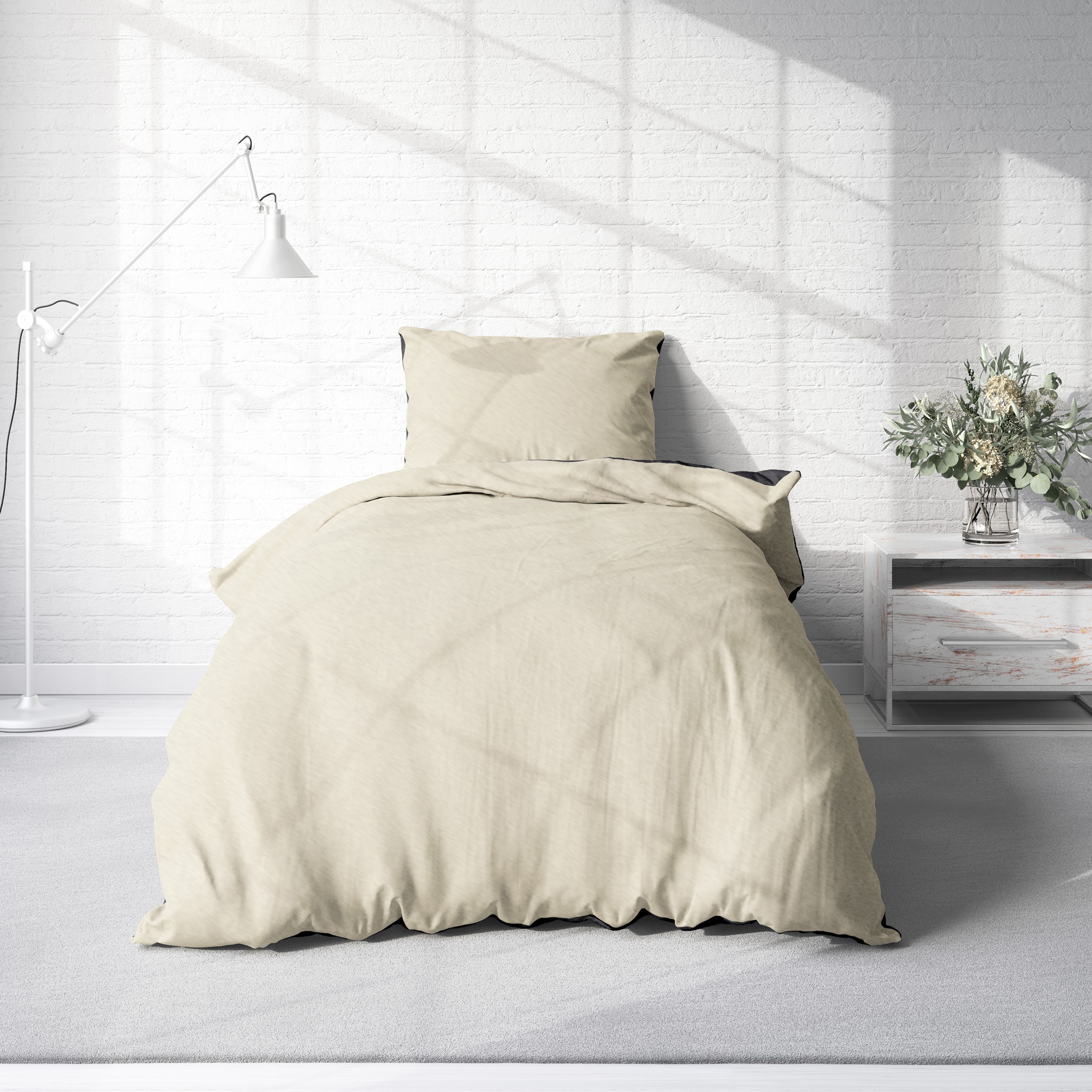 One Home Bettwäsche Doubleface Unifarben, Fleece, 4 teilig, Wende modern, k günstig online kaufen