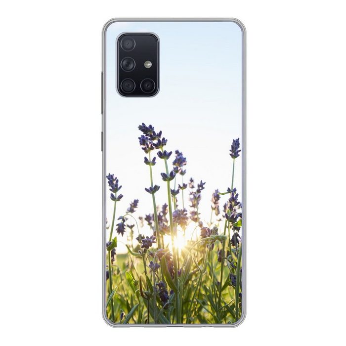 MuchoWow Handyhülle Nahaufnahme von Lavendel bei Sonnenuntergang Handyhülle Samsung Galaxy A51 5G Smartphone-Bumper Print Handy
