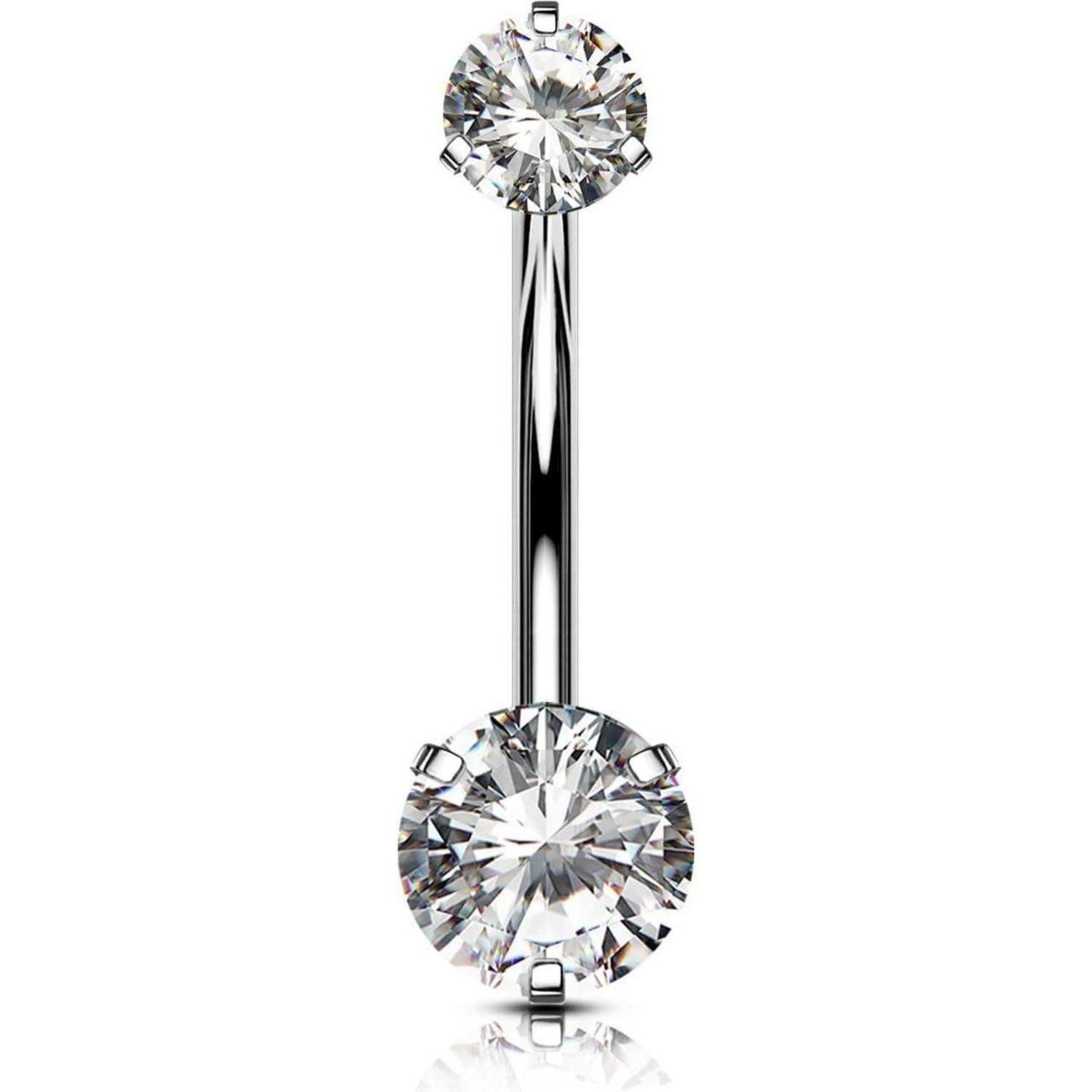 Bauchnabelpiercing Bauchnabelpiercing Titan 16mm 14G Extra Lang Zirkonia Belly Piercing