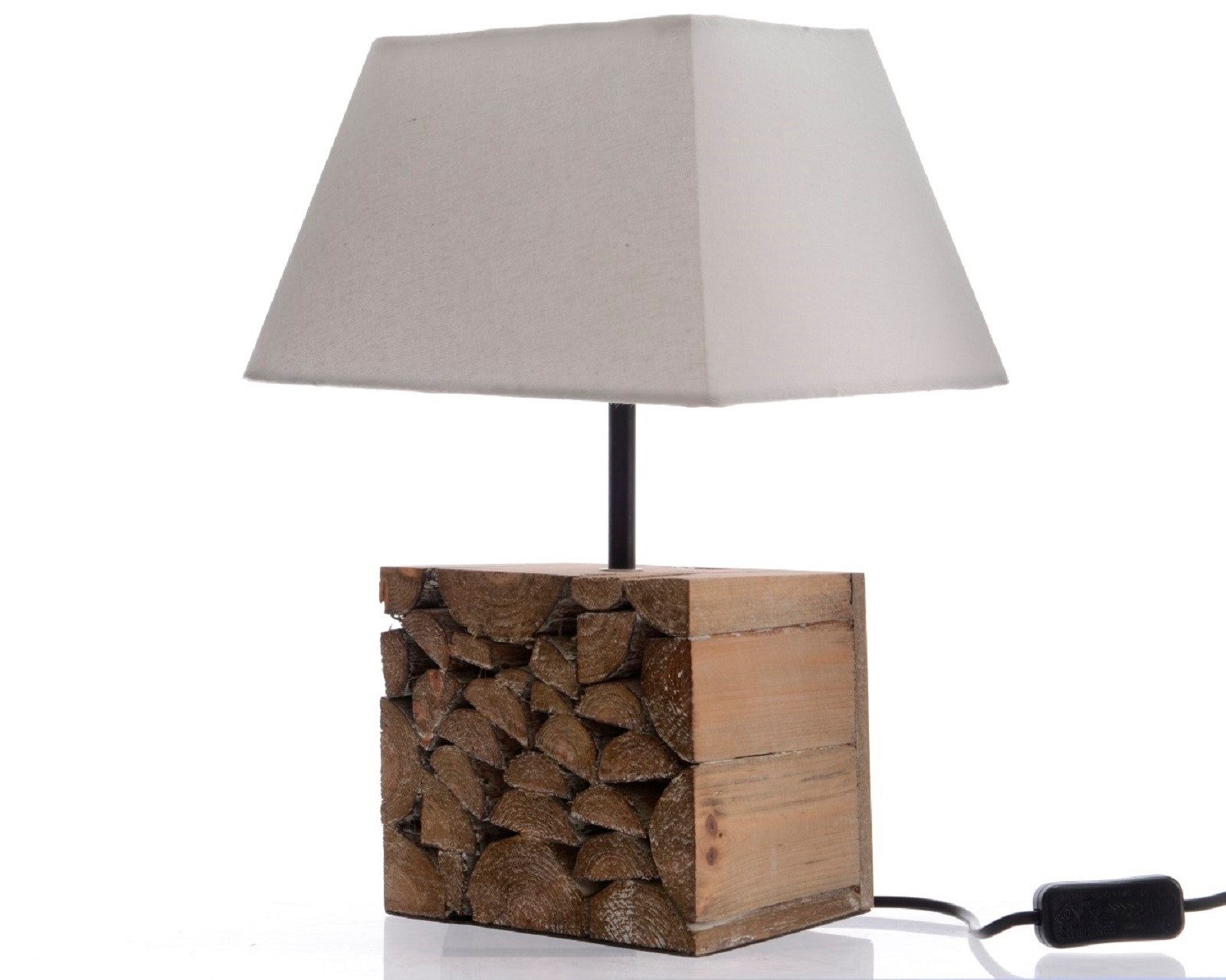 Kaemingk Tischleuchte Tischlampe Holzscheite 20x27x37 cm