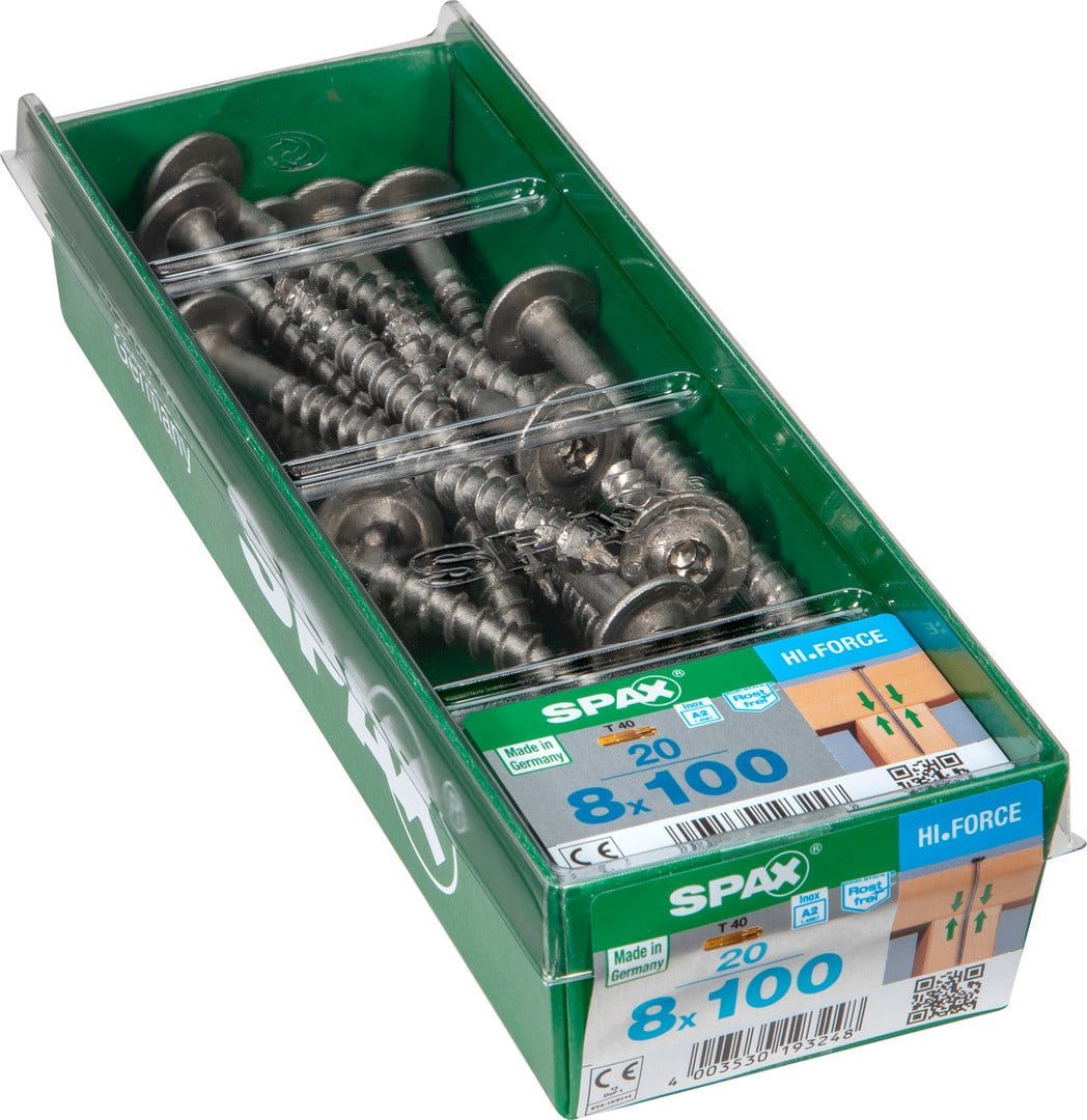 SPAX Flachrundkopfschraube Spax Tellerkopfschrauben 8.0 x 100 mm TX 40 - 20