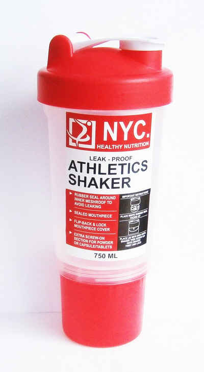 HIT Trading Protein Shaker »ATHLETICS SHAKER 750ml Protein Mixer Blau Mix Fitness Container Trinkflasche 31 (Rot)«