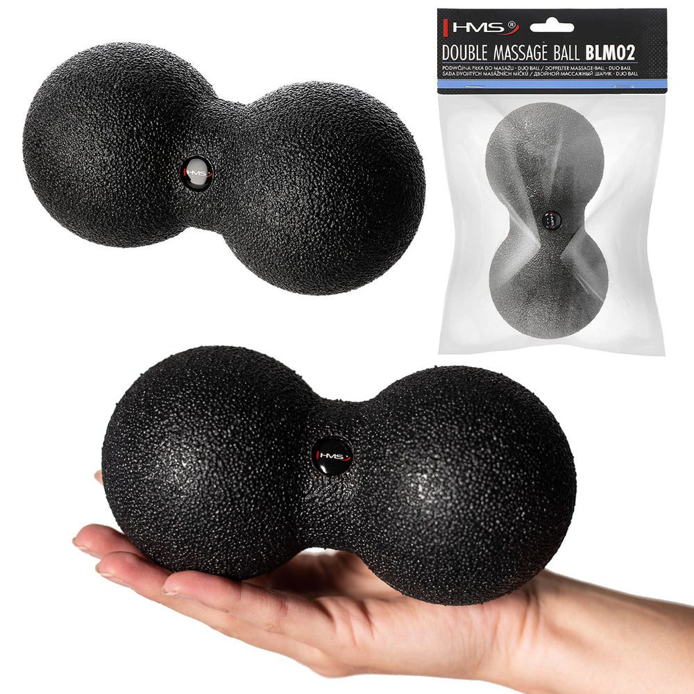HMS Massageball Duoball Faszienball Triggerpunktball, Spar-Set 1-tlg., 16 x 8 cm formstabil, EPP-Schaum, bis 150 kg, Härte 70, Triggerpunkte