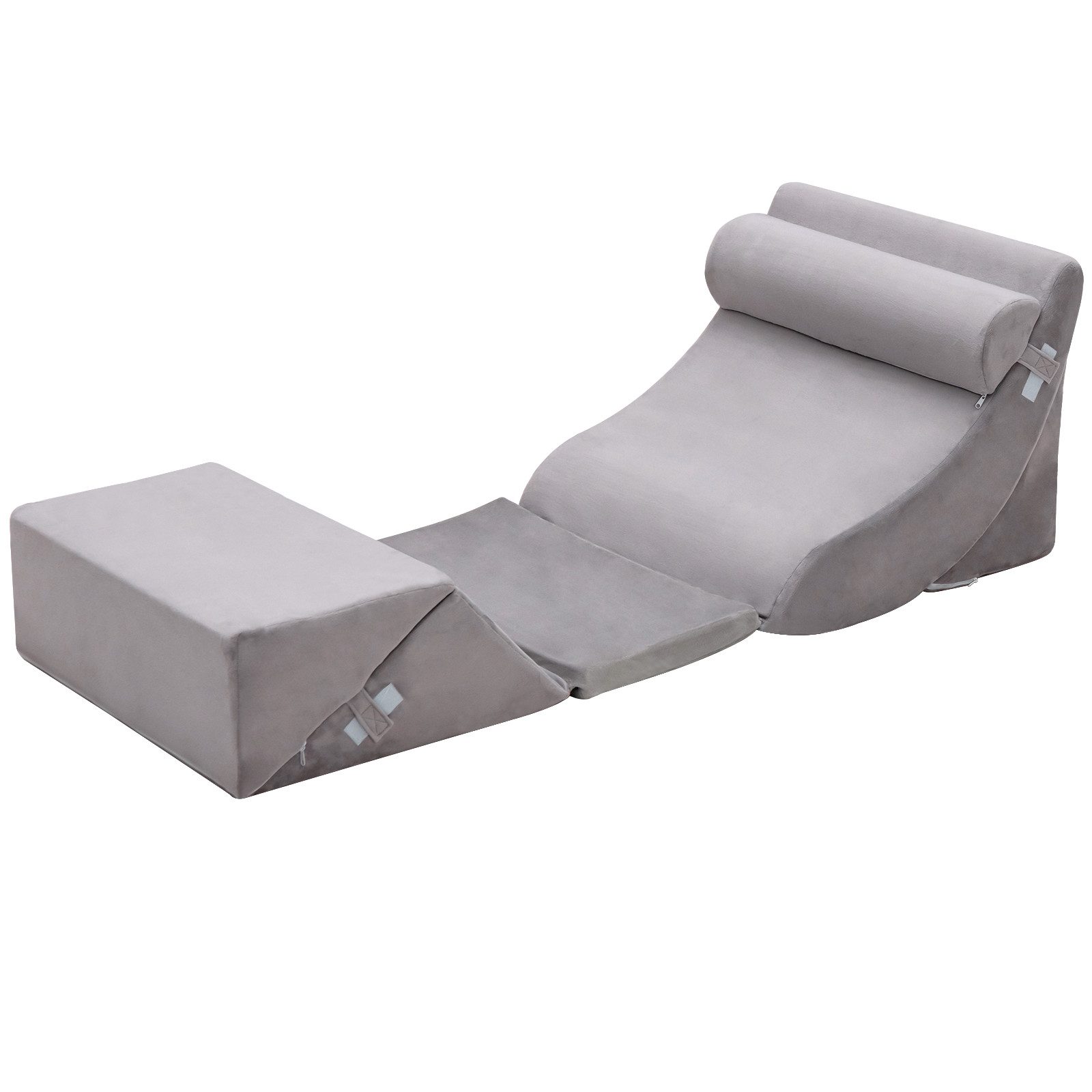 COSTWAY Keilkissen, 6-tlg., verstellbare Stützkissen mit waschbarem Bezug