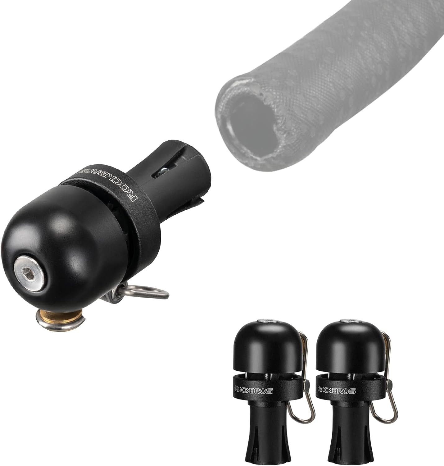 ROCKBROS Fahrradklingel 2er-Set 2-in-1 Fahrradklingel Lenkerstopfen für 22,2mm Lenker