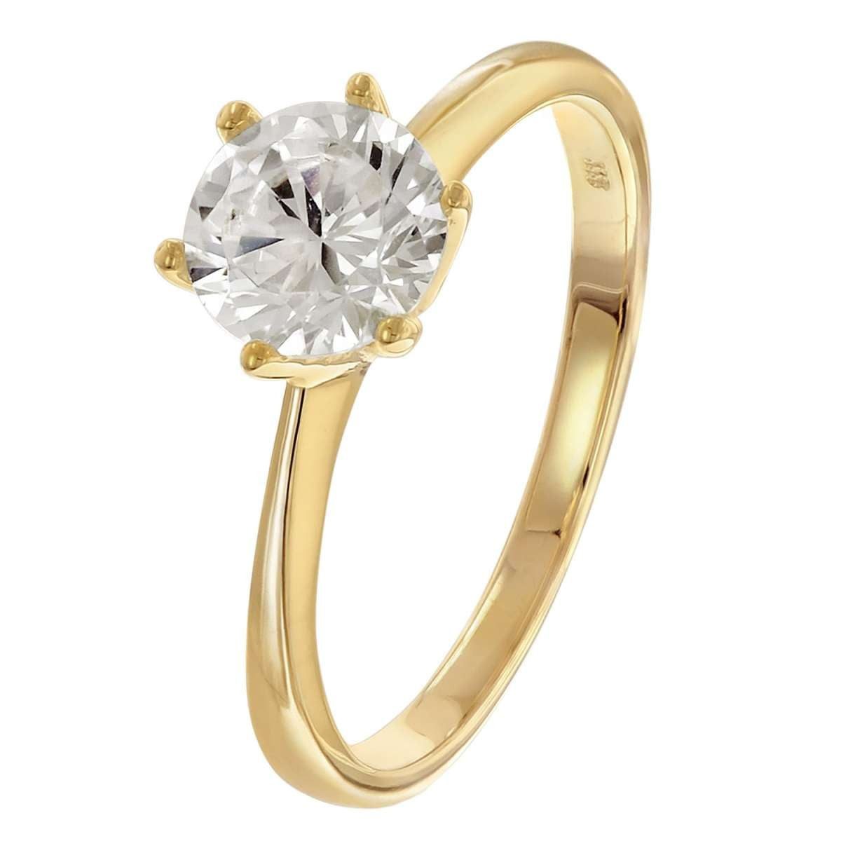 Glizz Solitärring GL8790, Damenring Gold 333/8K mit Zirkonia